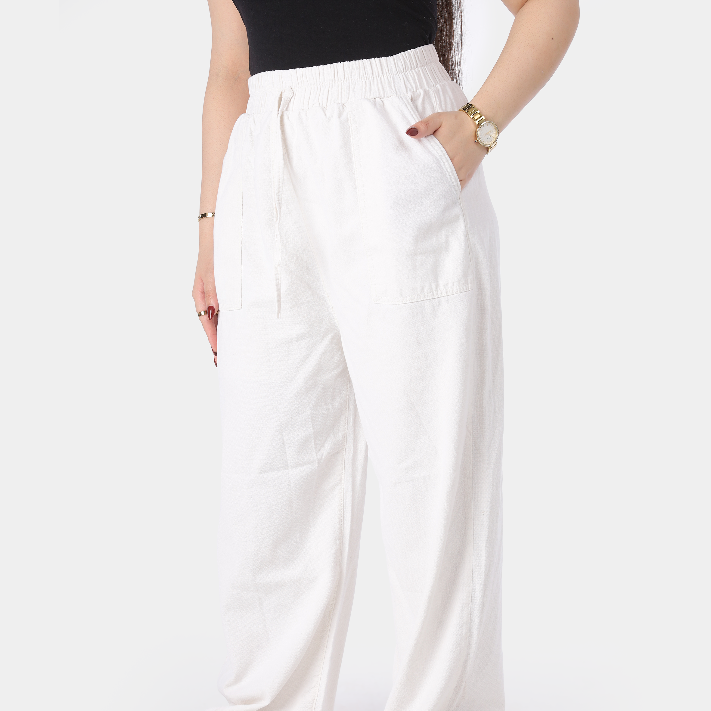 Wide Leg Gabardine Trousers 10061326