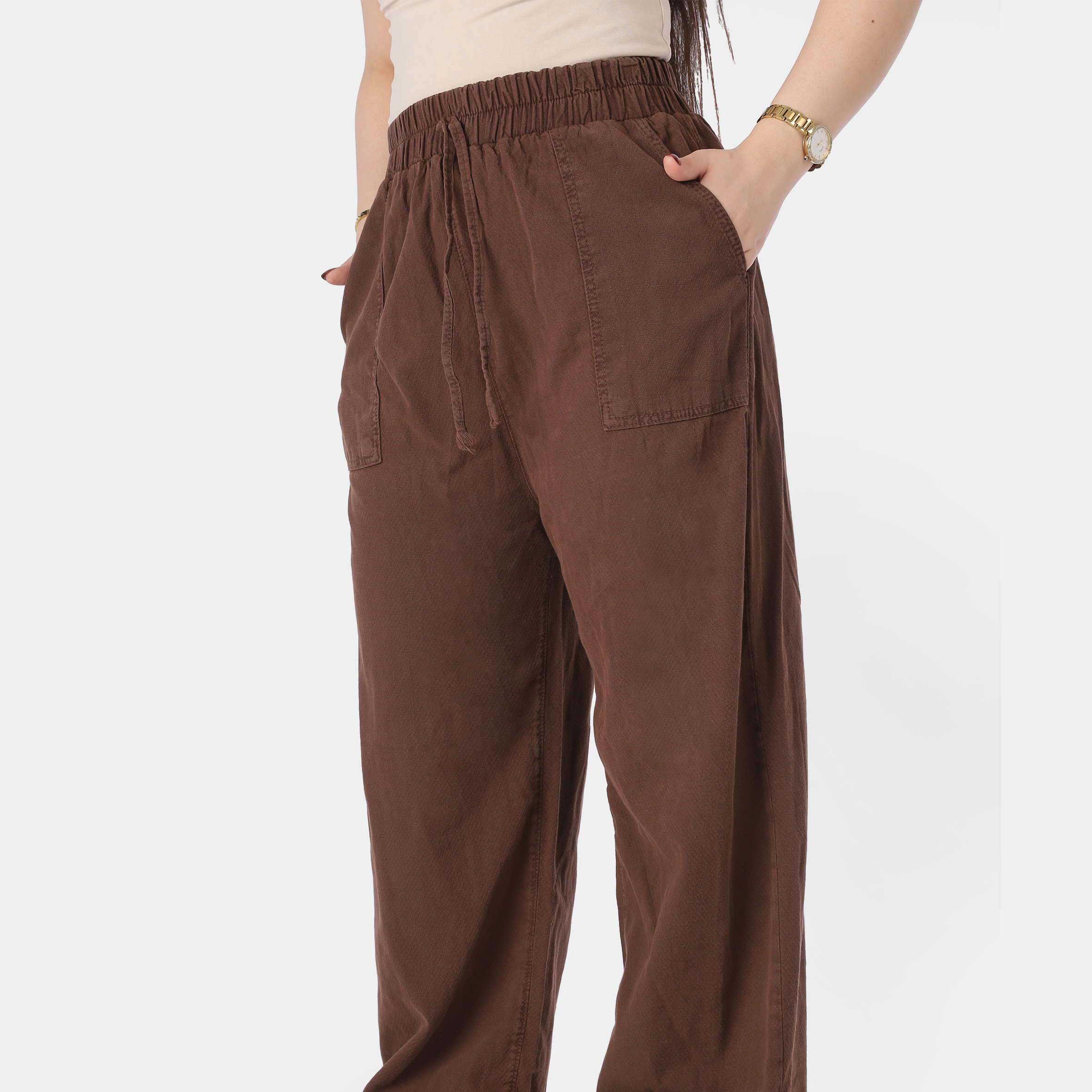 Wide Leg Gabardine Trousers 10061326