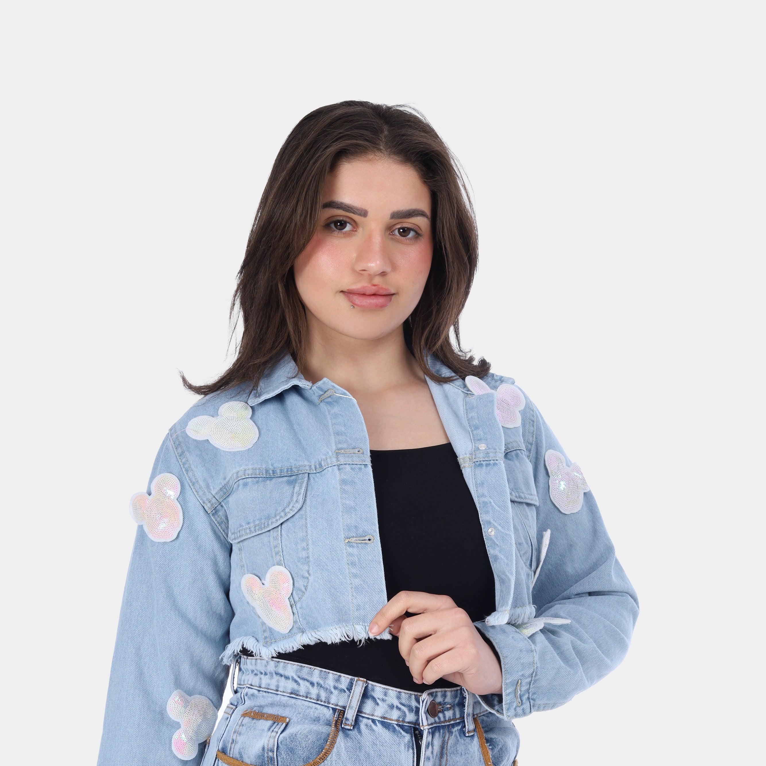 Mickey Cropped Denim Jacket 10061340
