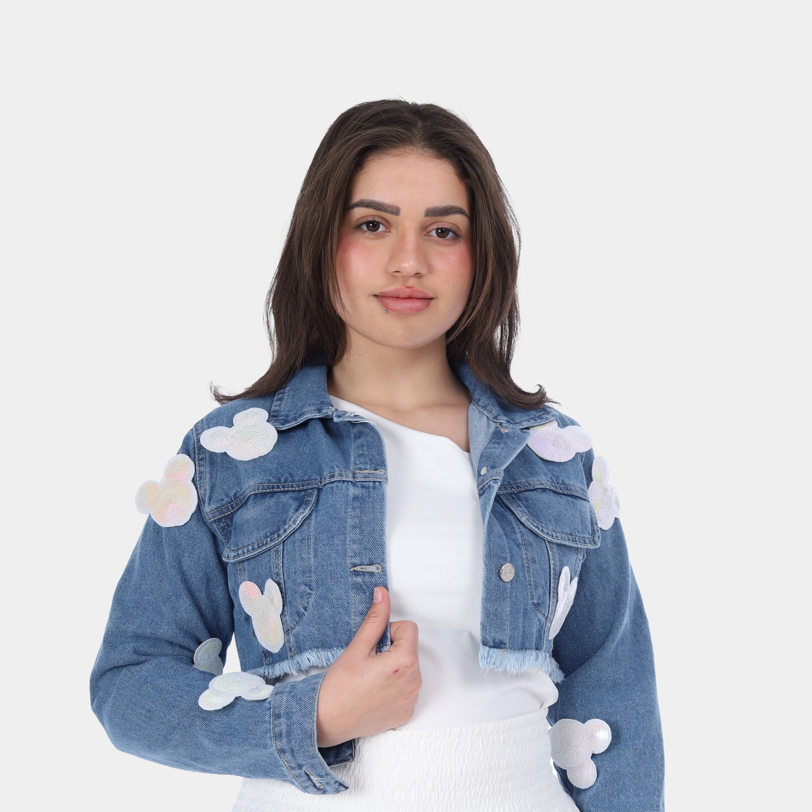 Mickey Cropped Denim Jacket 10061340