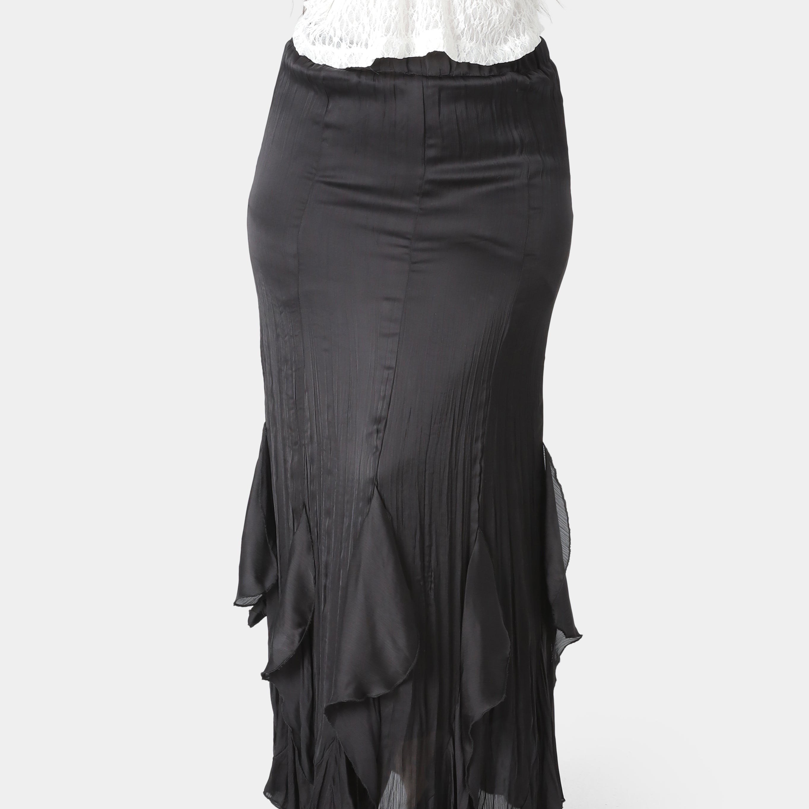 Ruffle Hem Maxi Skirt 1008785