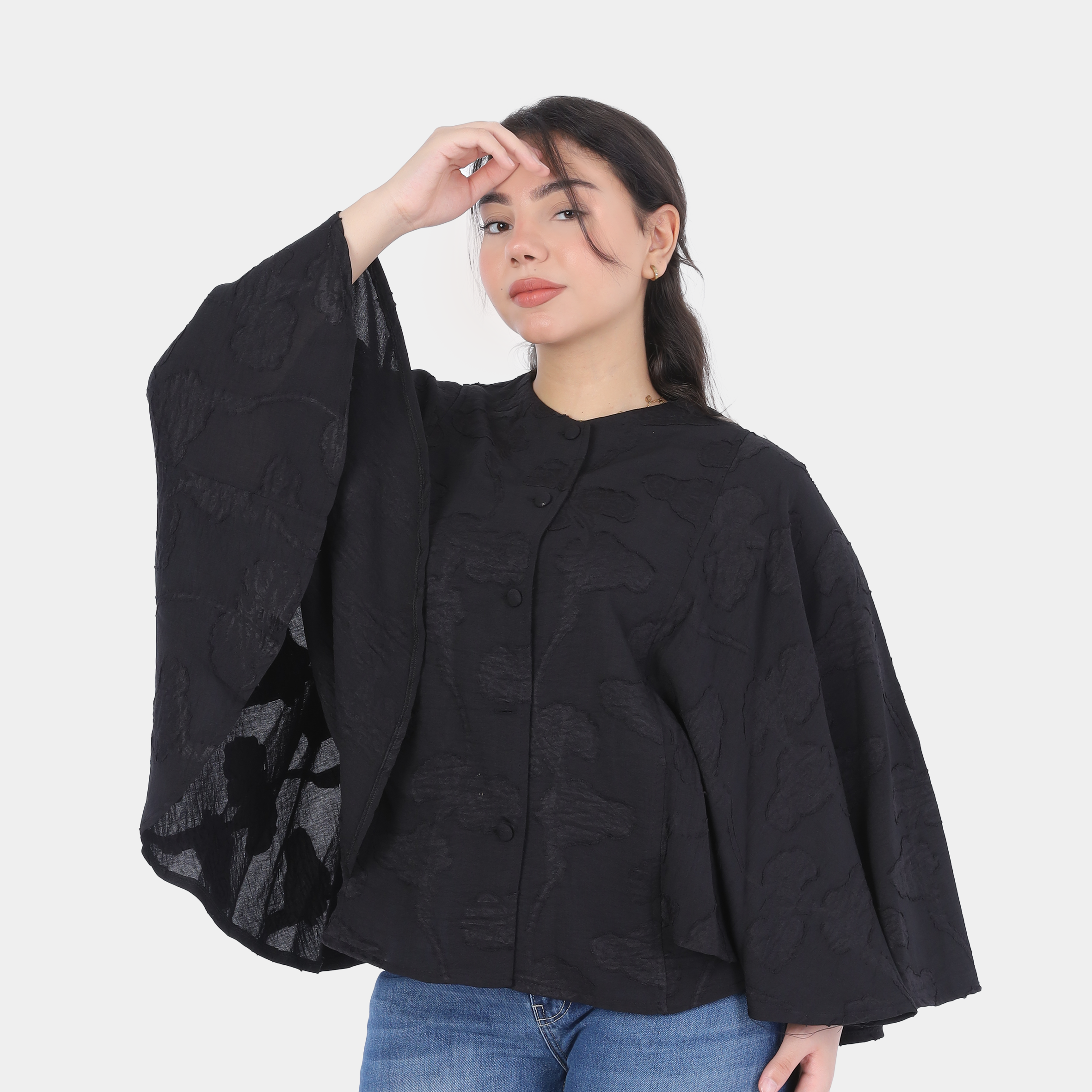 Button-Up Blouse with Wide Sleeves 10128522