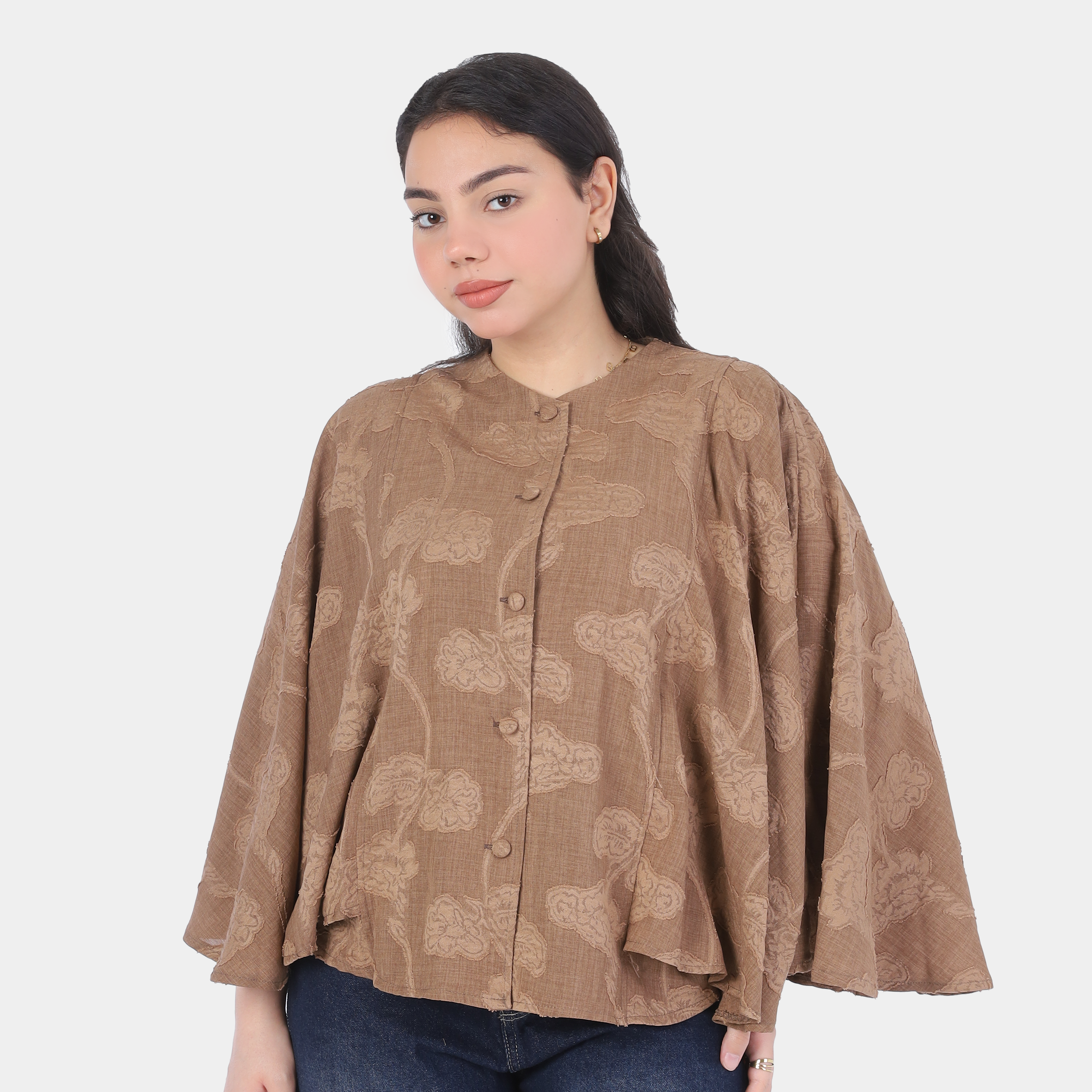 Button-Up Blouse with Wide Sleeves 10128522