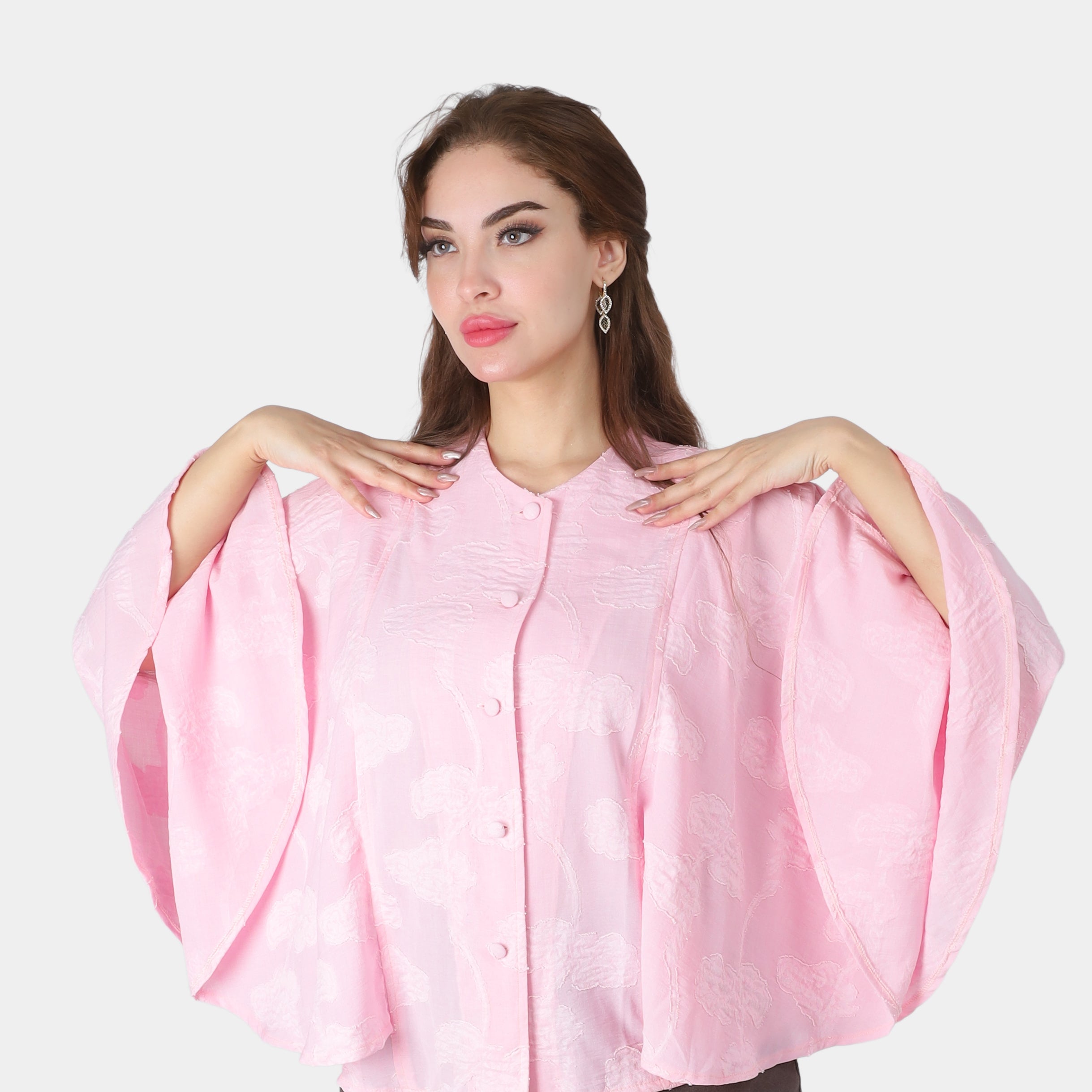 Button-Up Blouse with Wide Sleeves 10128522