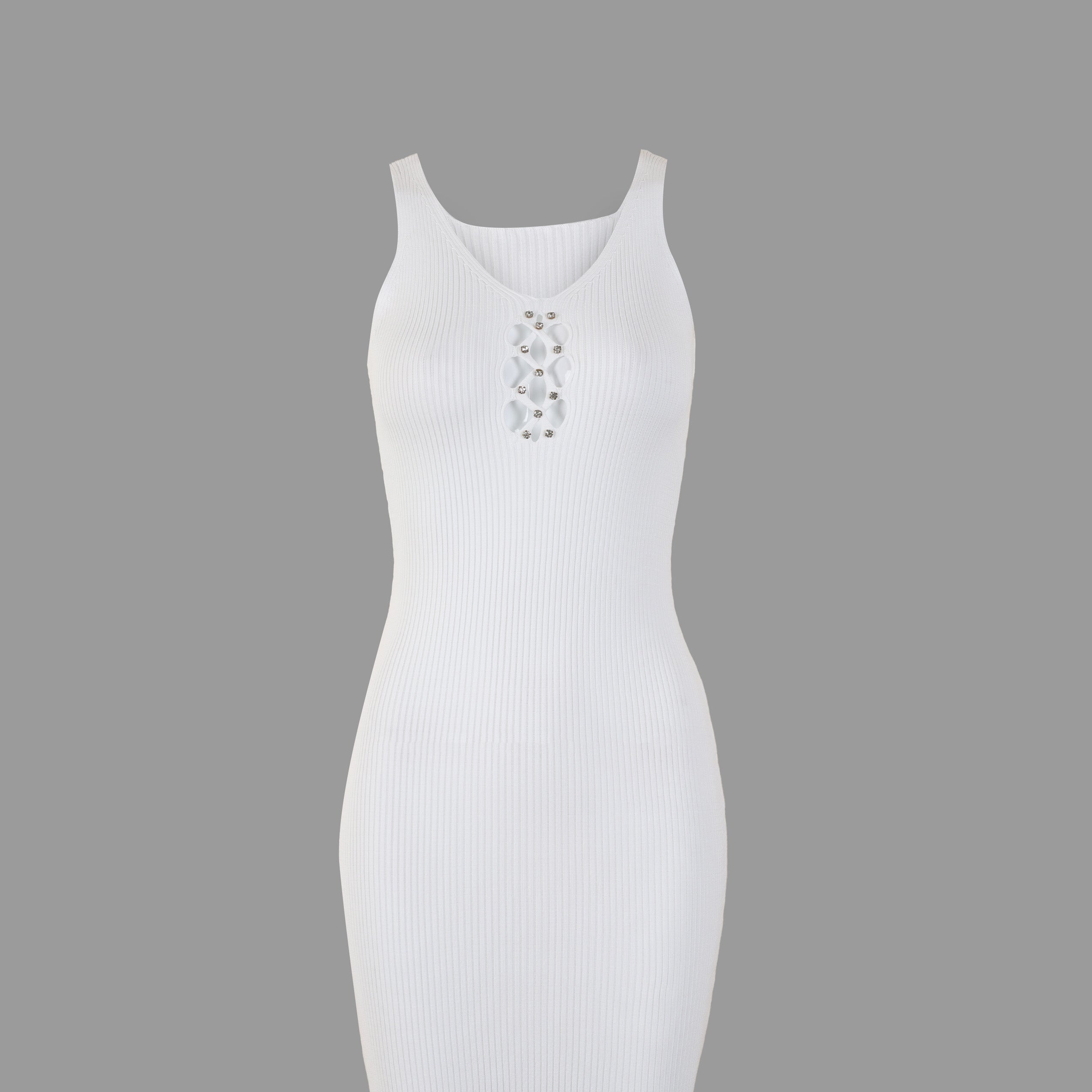 Embellished Cutout Basic Dress s10604077