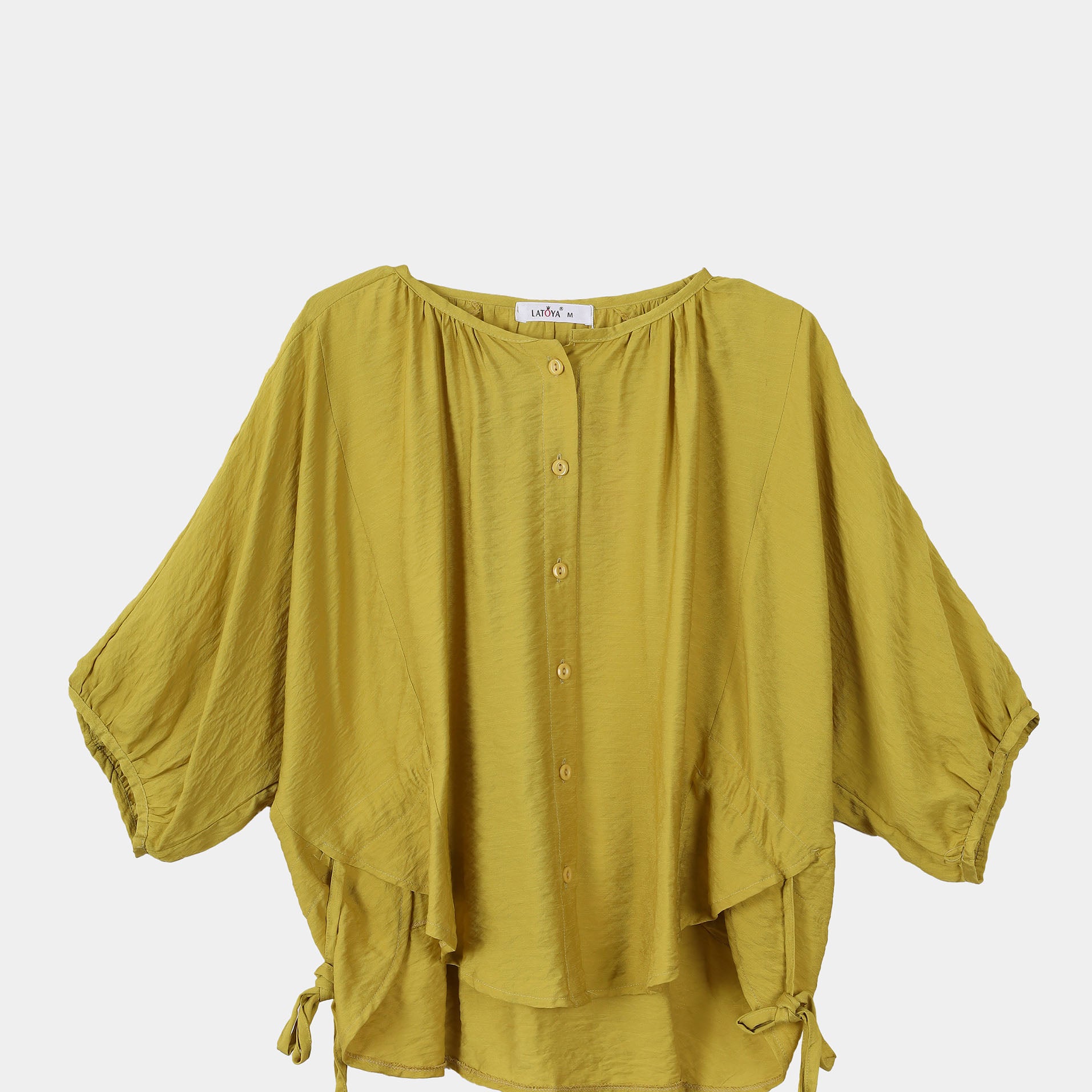 Drawstring waist blouse s10707049