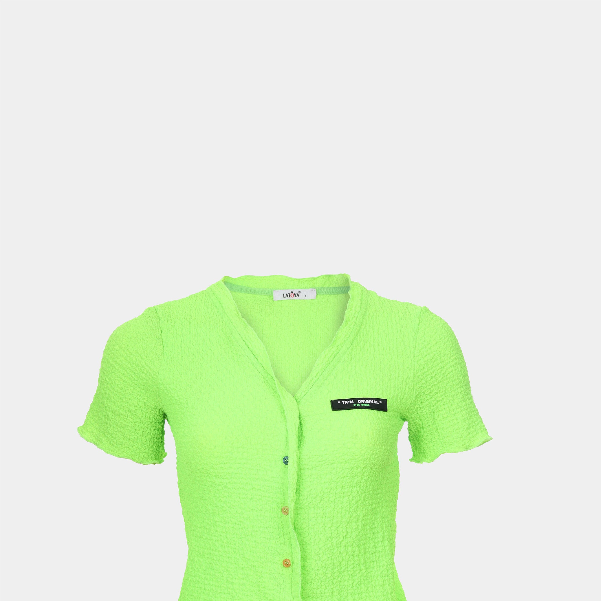 Short-sleeved T-shirt with a V-neck s10733076
