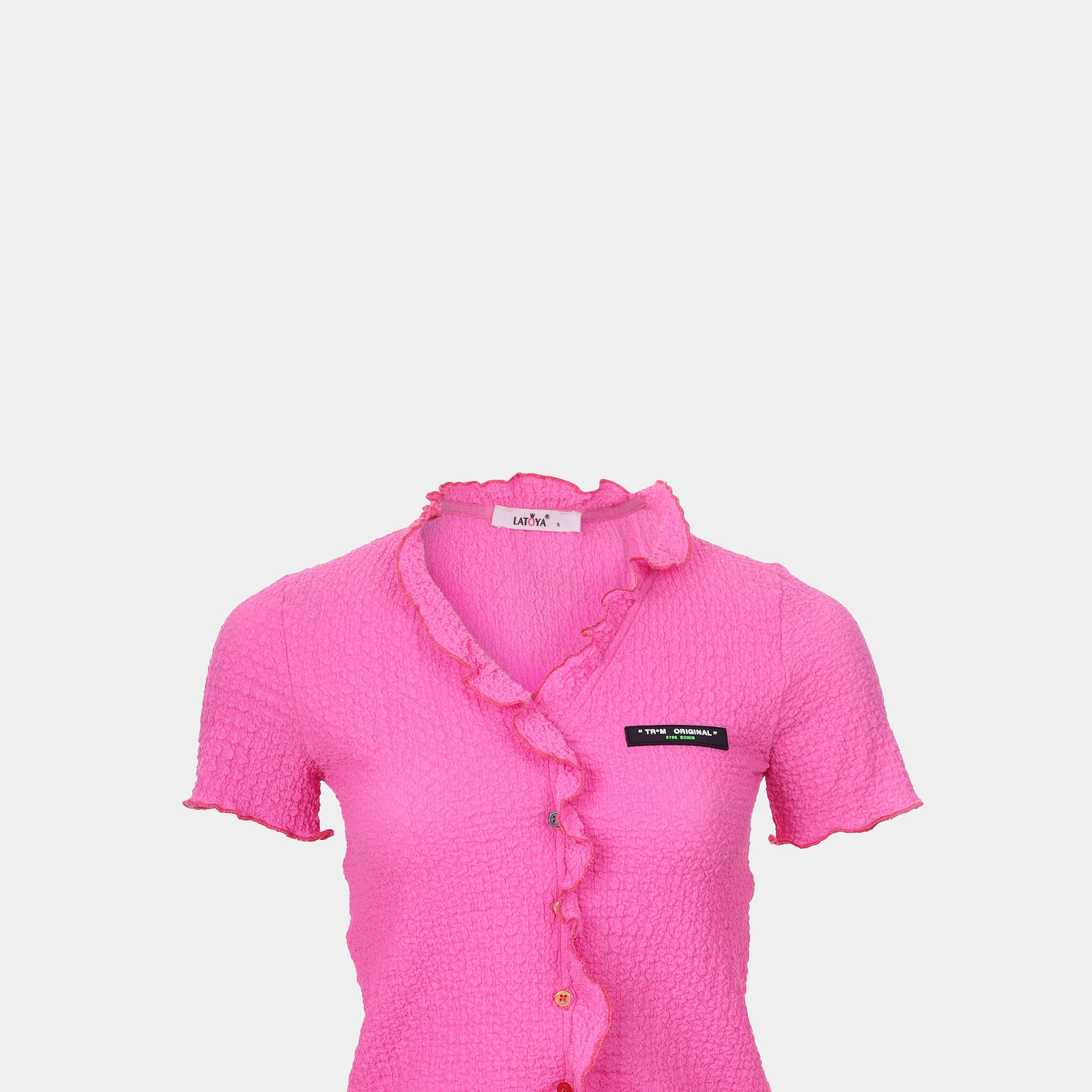 Short-sleeved T-shirt with a V-neck s10733076