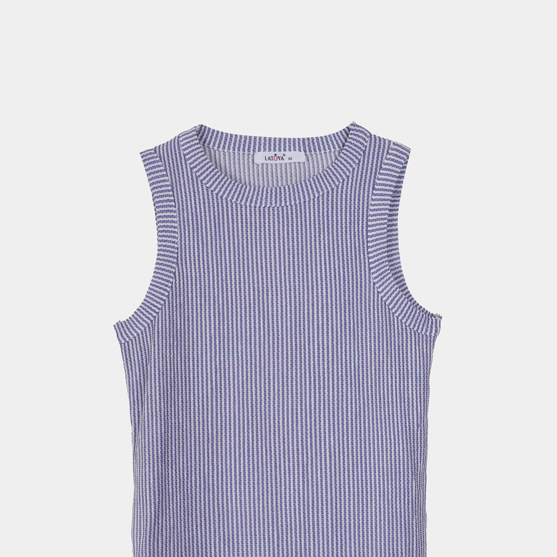 Striped Ribbed Sleeveless Top s10733081