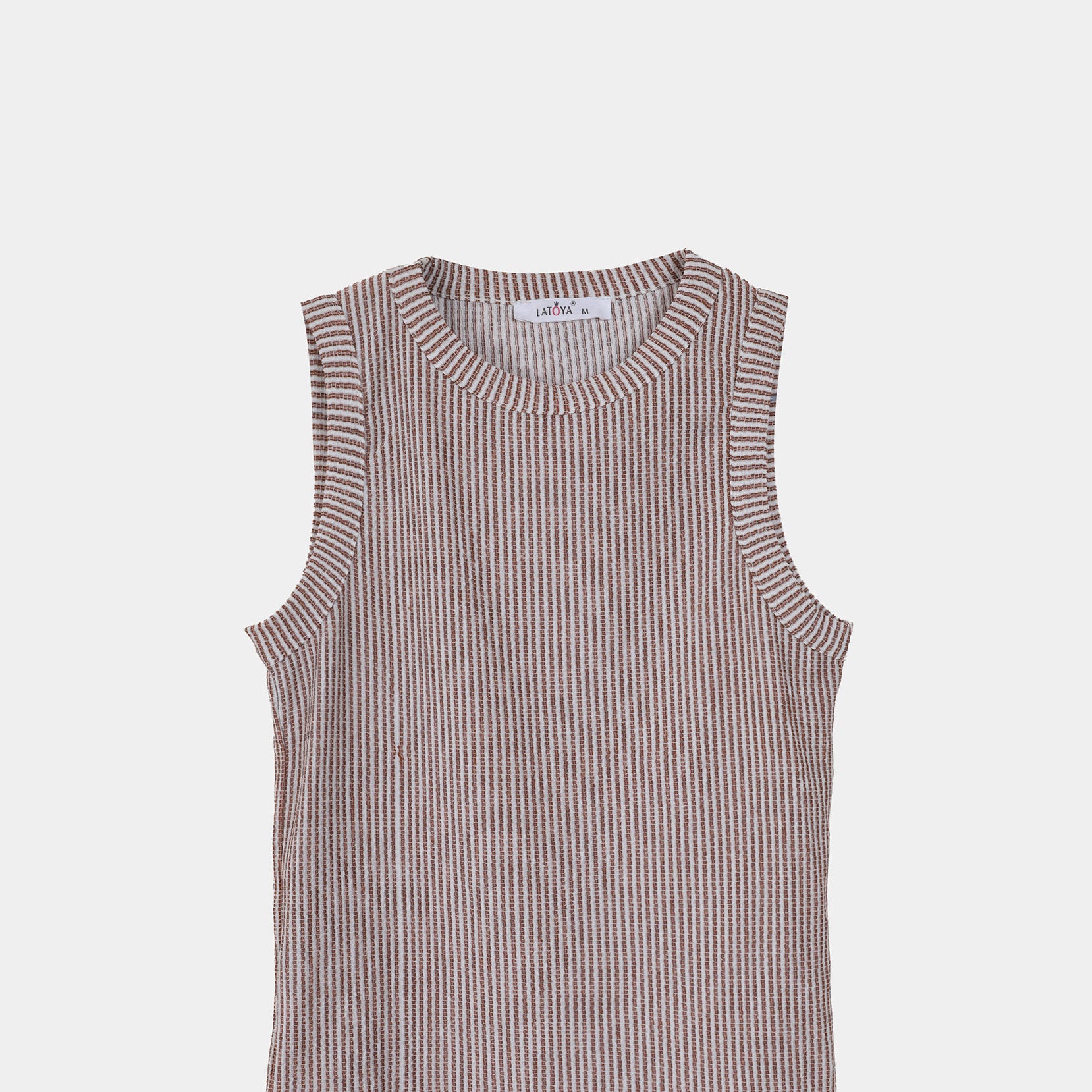 Striped Ribbed Sleeveless Top s10733081