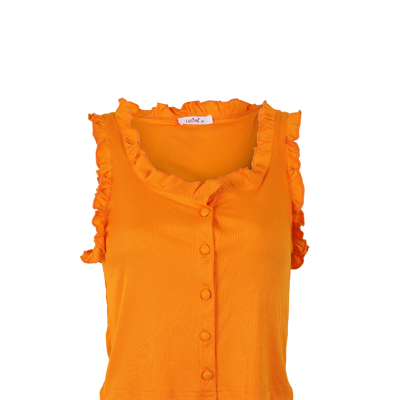 Ruffled Ribbed Crop Top s10733096