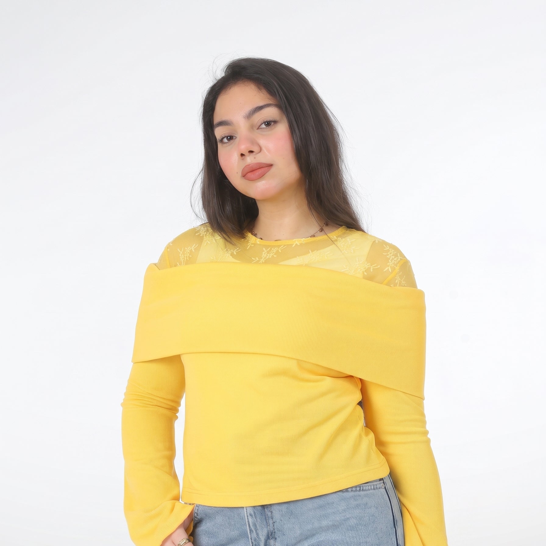 Off-Shoulder Ribbed Blouse 2000/136