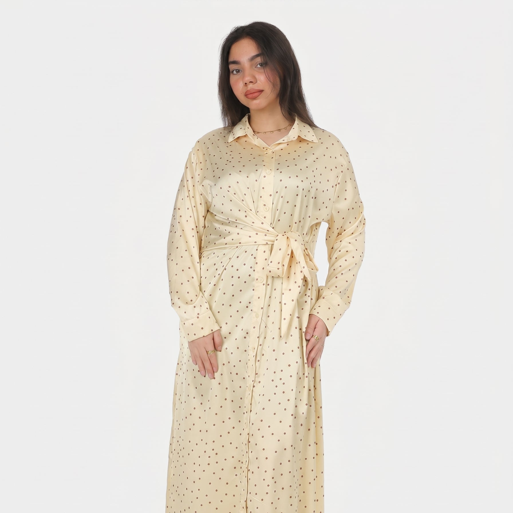 Polka Dot Satin Wrap Dress 2002/144