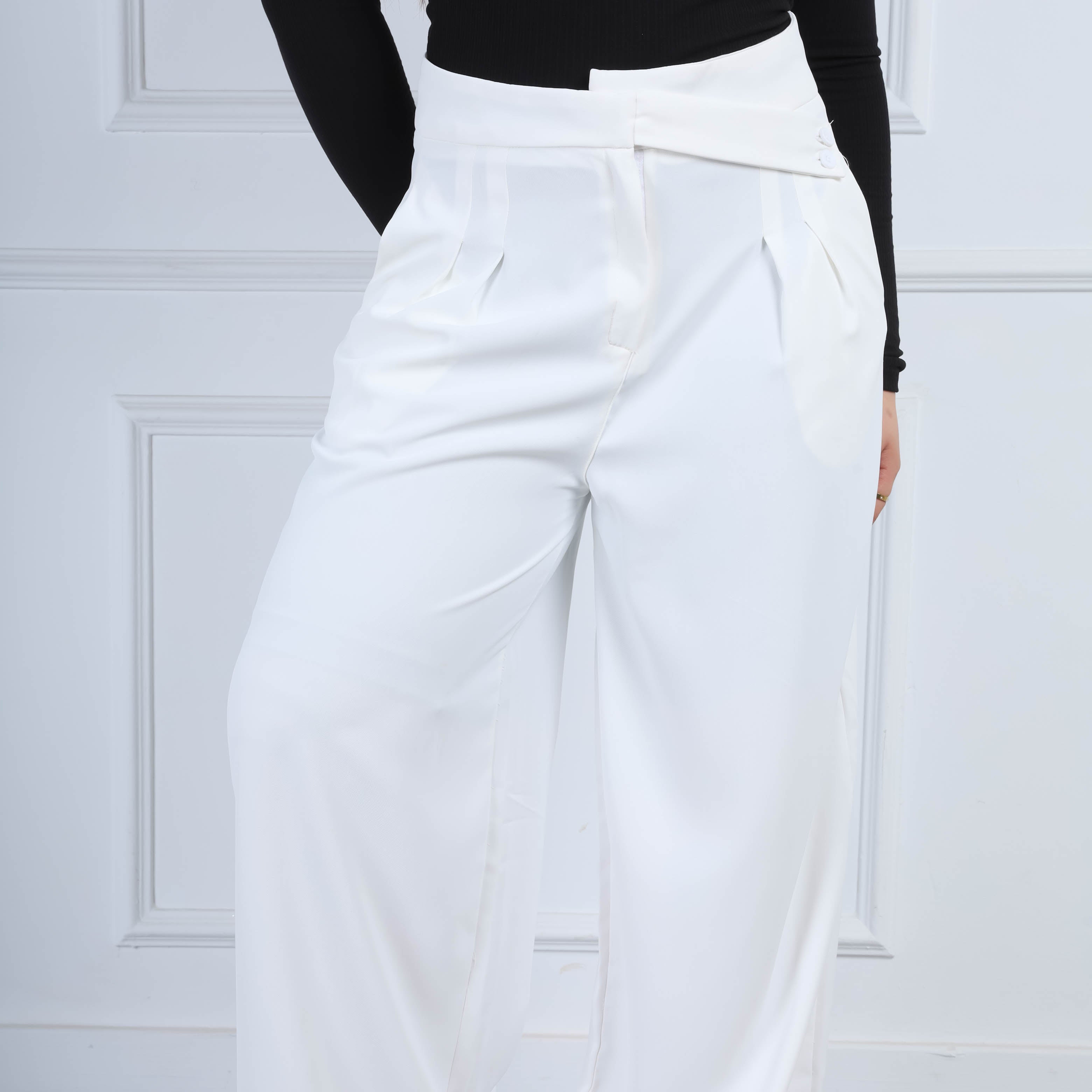 Asymmetric Waist Pleated Trousers s1501503