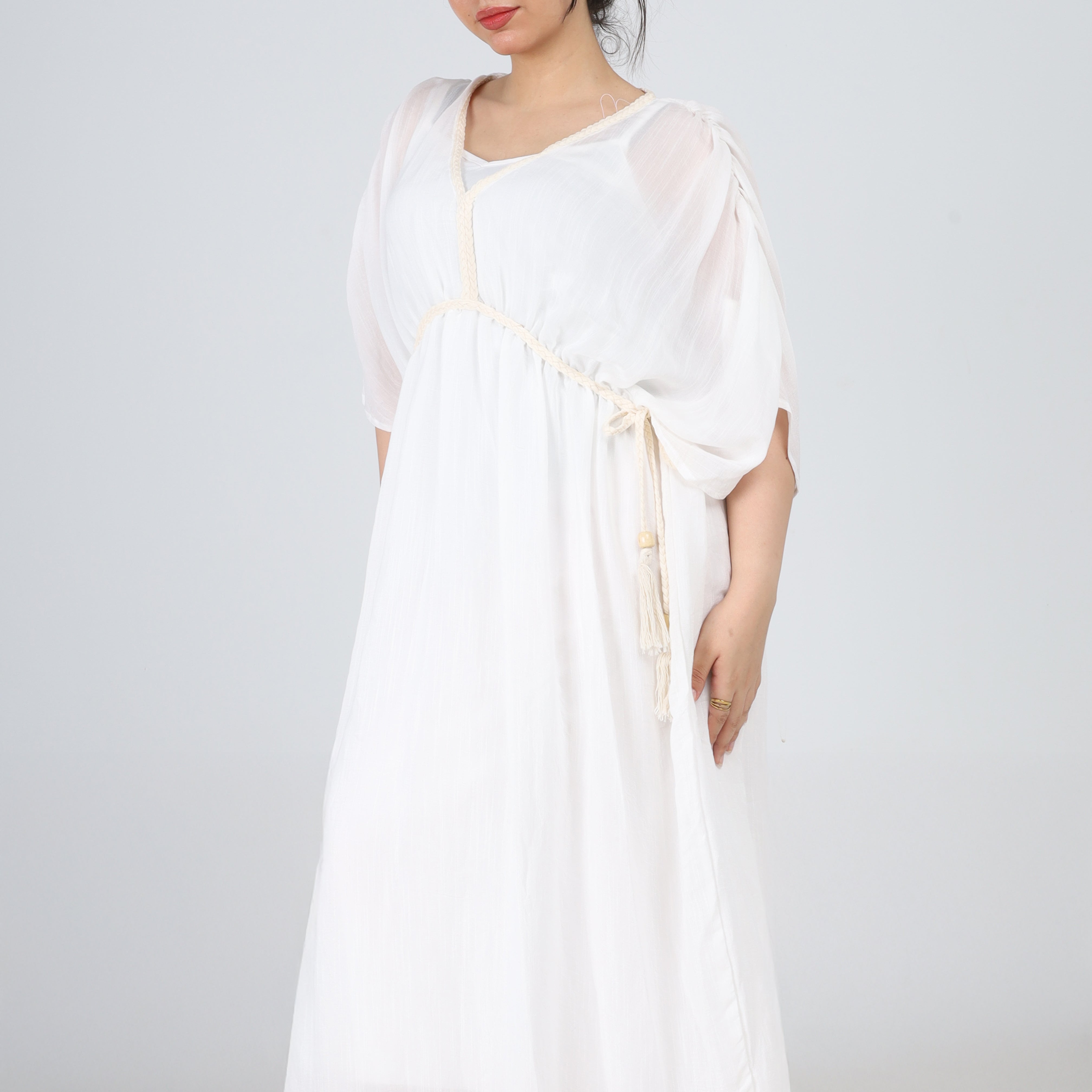Ruffled Half-sleeve Dress s1508580