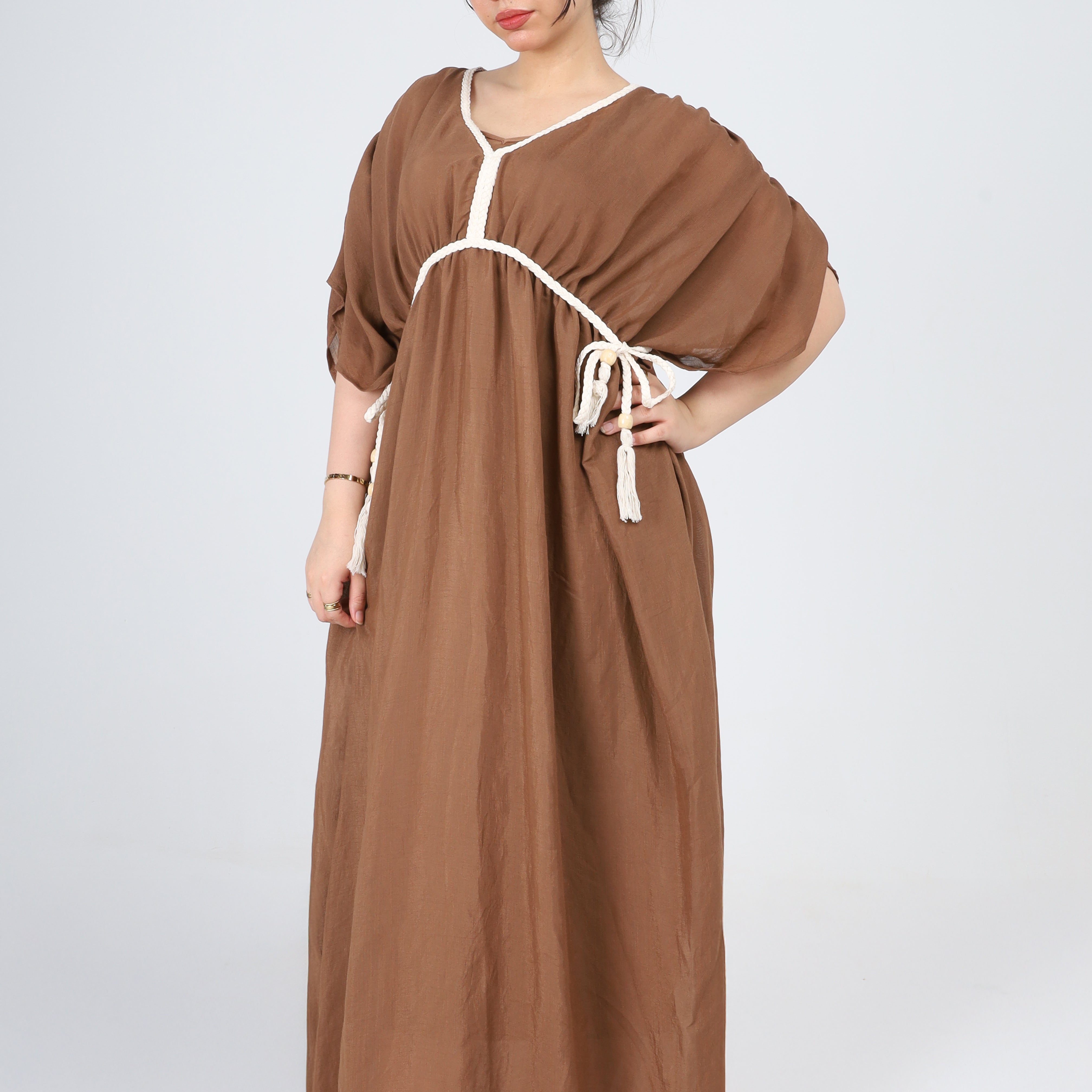 Ruffled Half-sleeve Dress s1508580