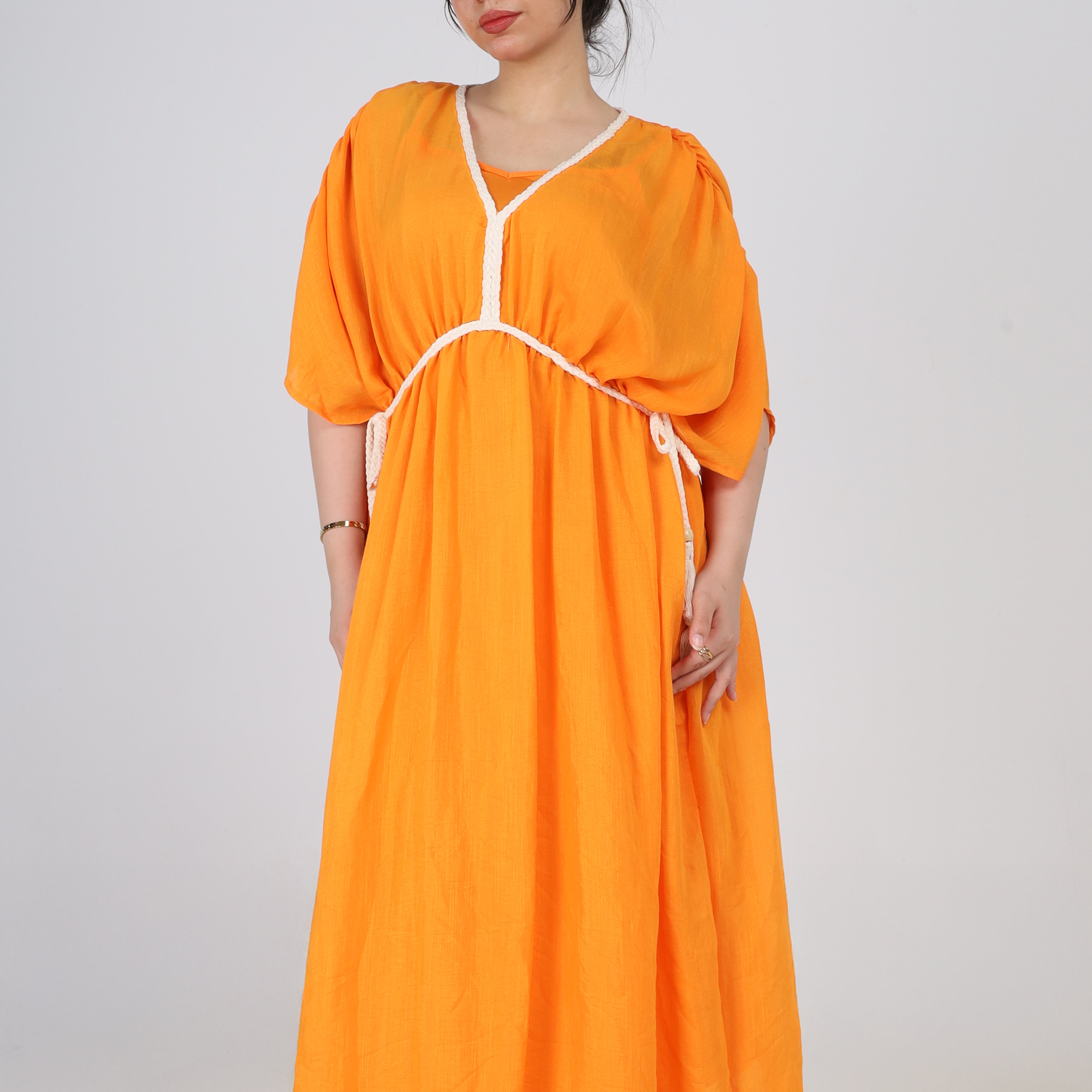 Ruffled Half-sleeve Dress s1508580