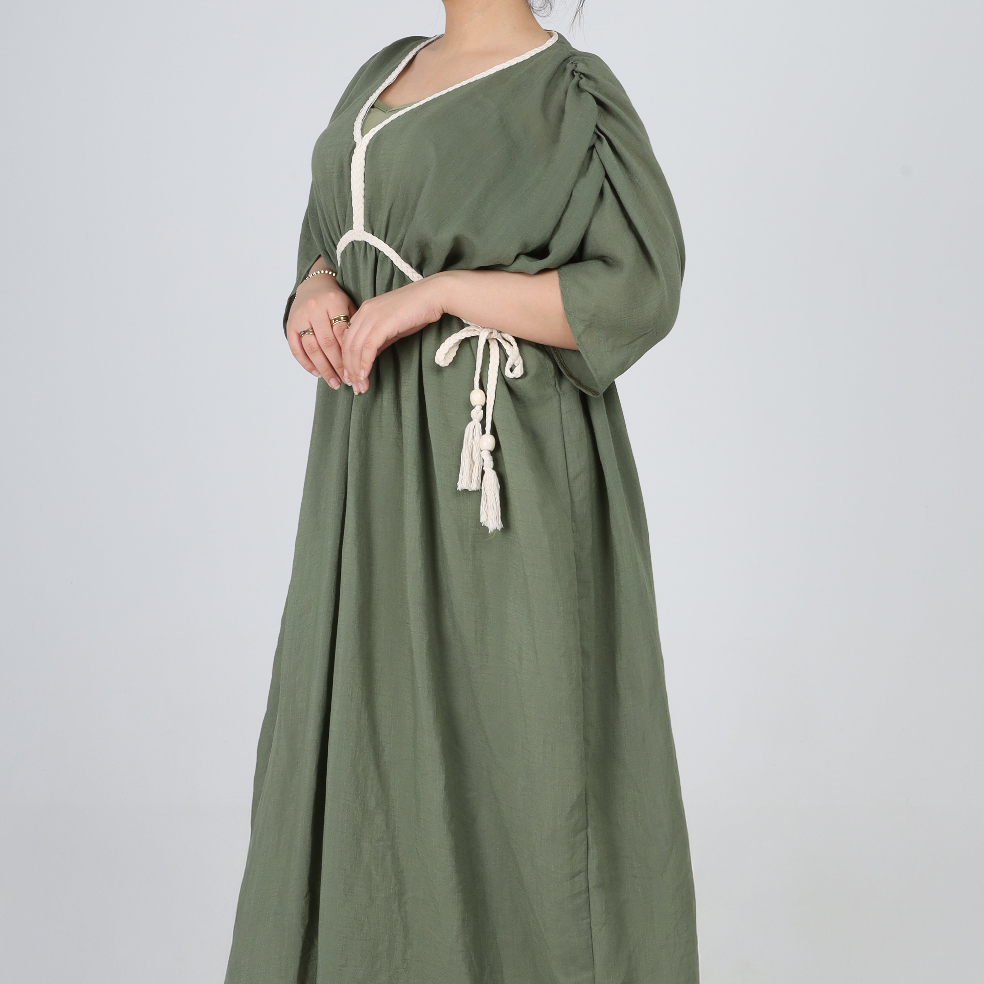 Ruffled Half-sleeve Dress s1508580