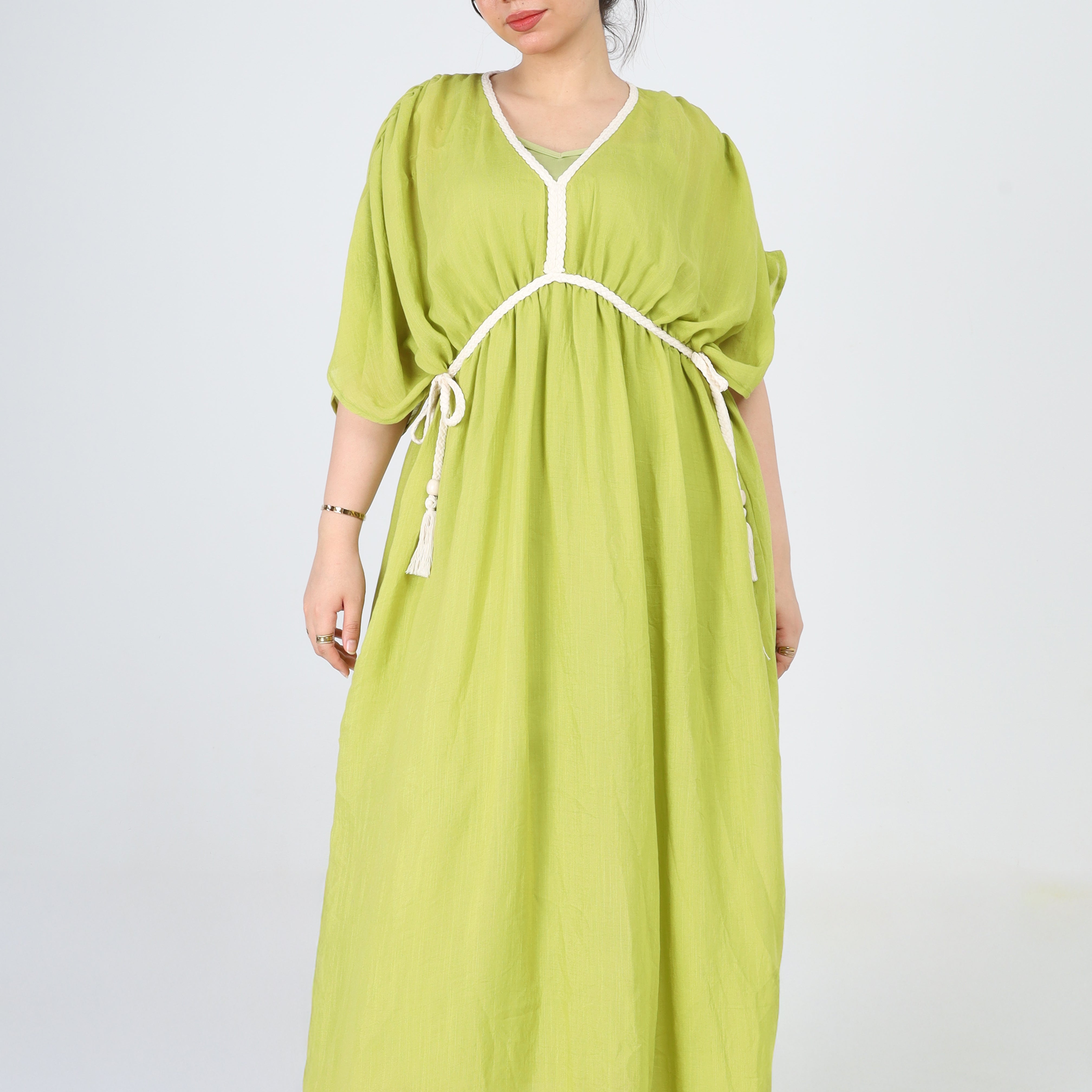 Ruffled Half-sleeve Dress s1508580