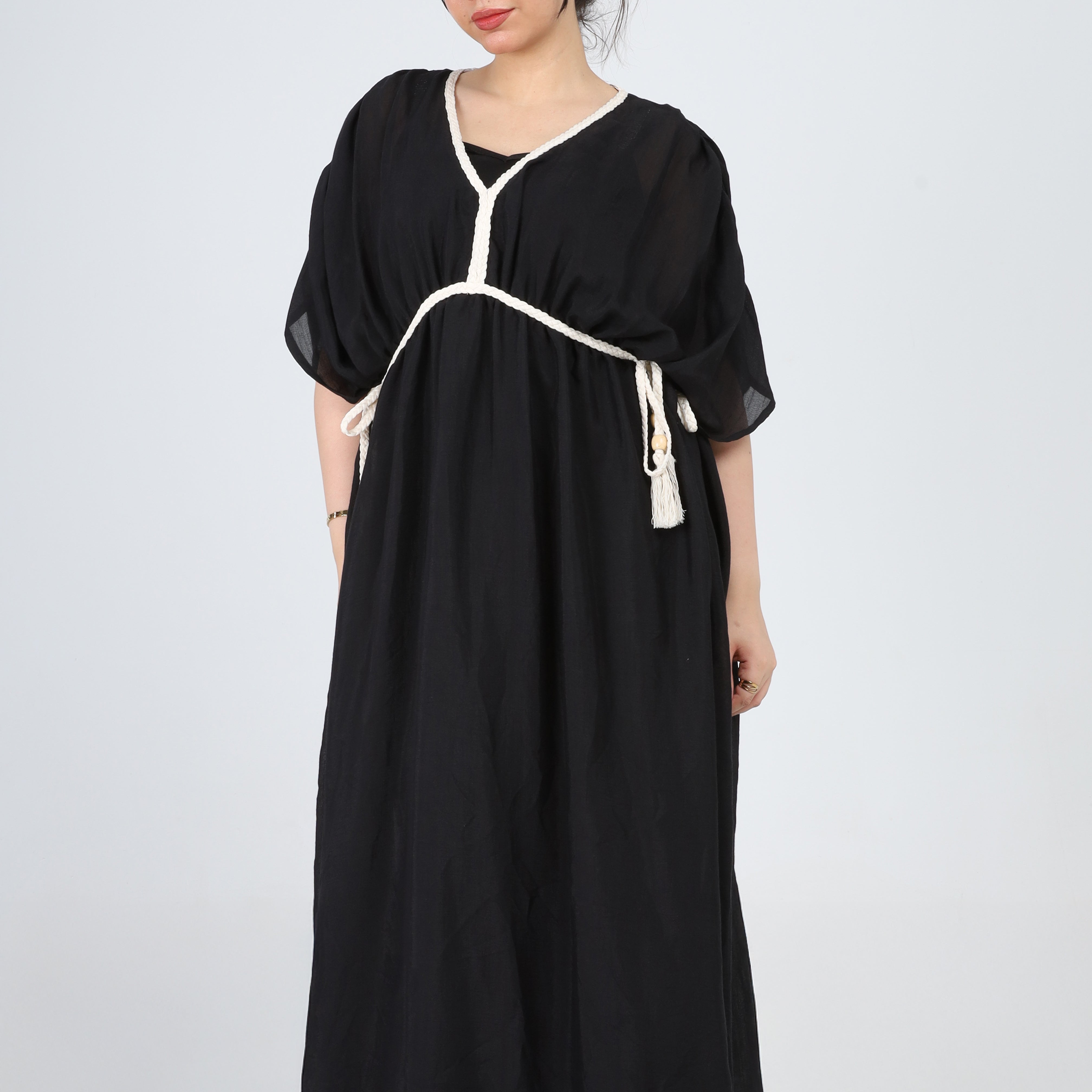 Ruffled Half-sleeve Dress s1508580