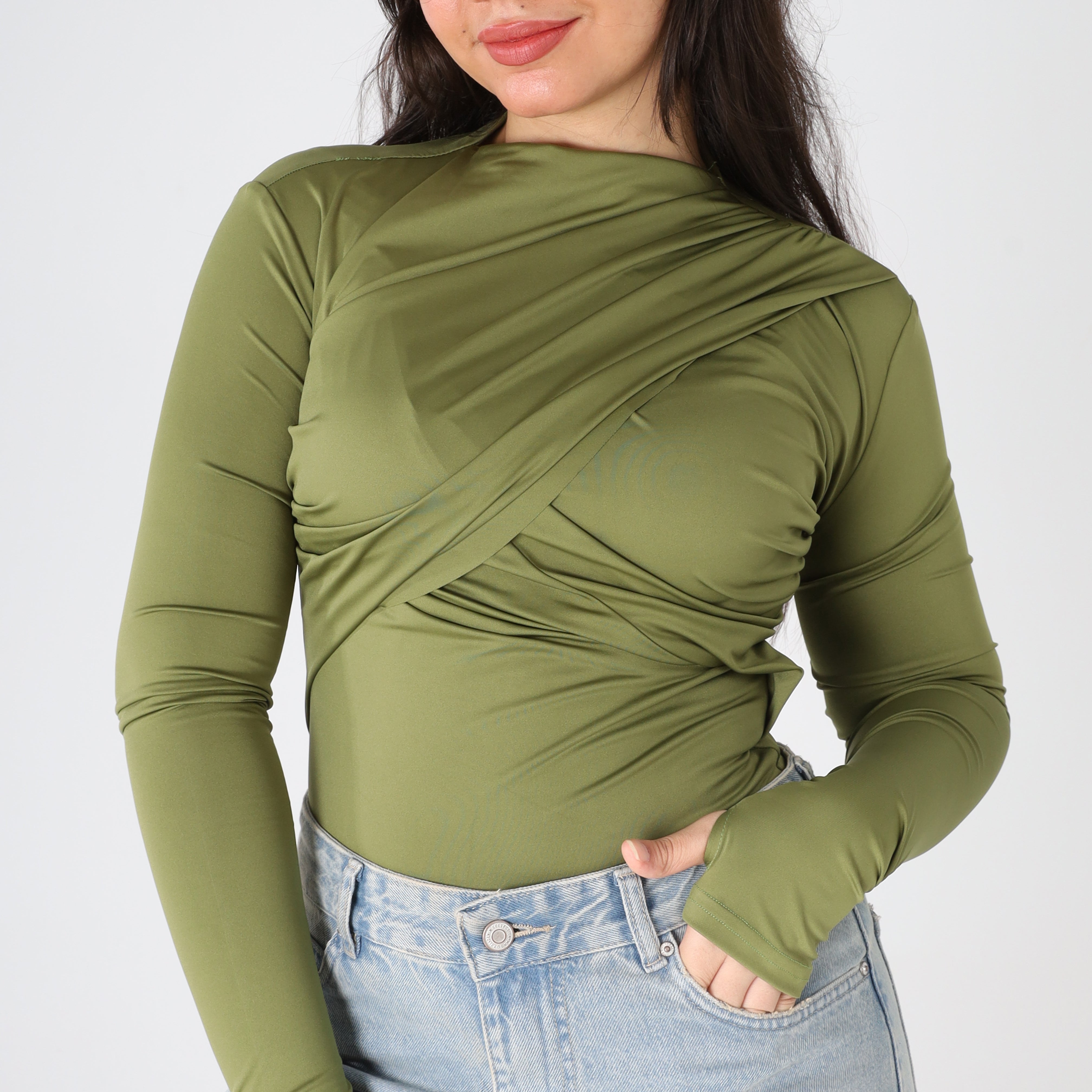 Front X-Wrap Fitted Top s1509421/1