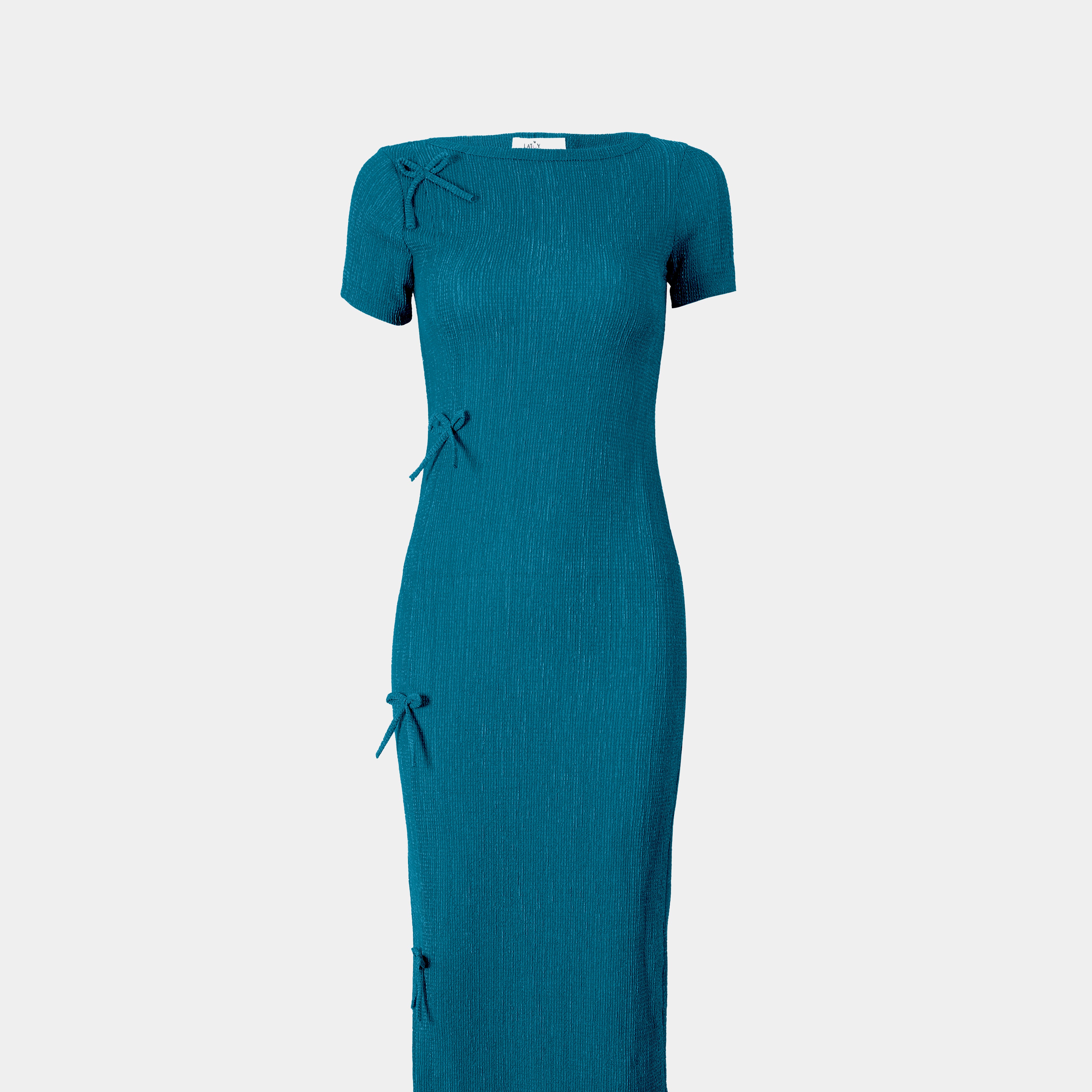 Half Sleeve Basic Dress With Bows s1516492