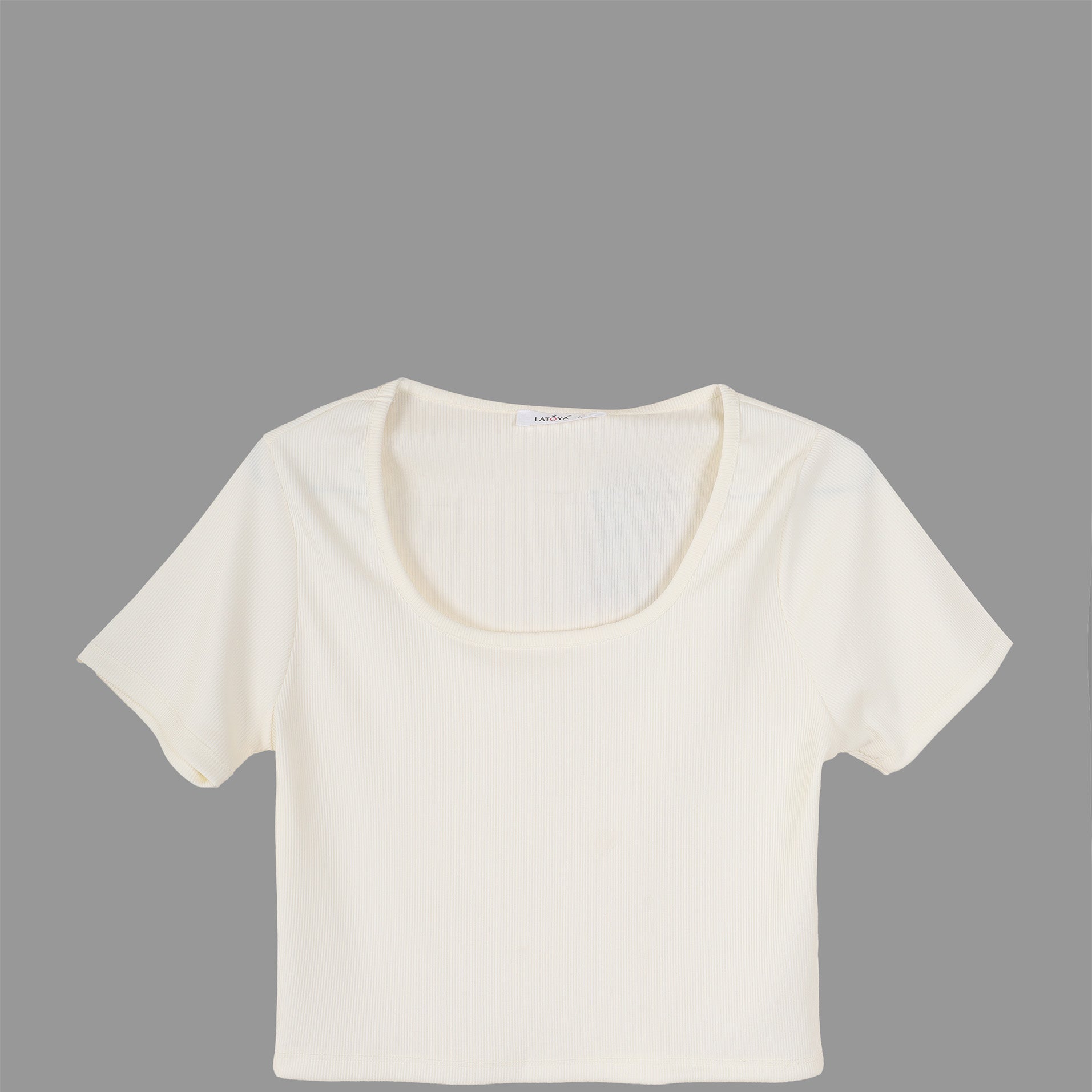 Cropped Scoop-Neck Tee s15183006