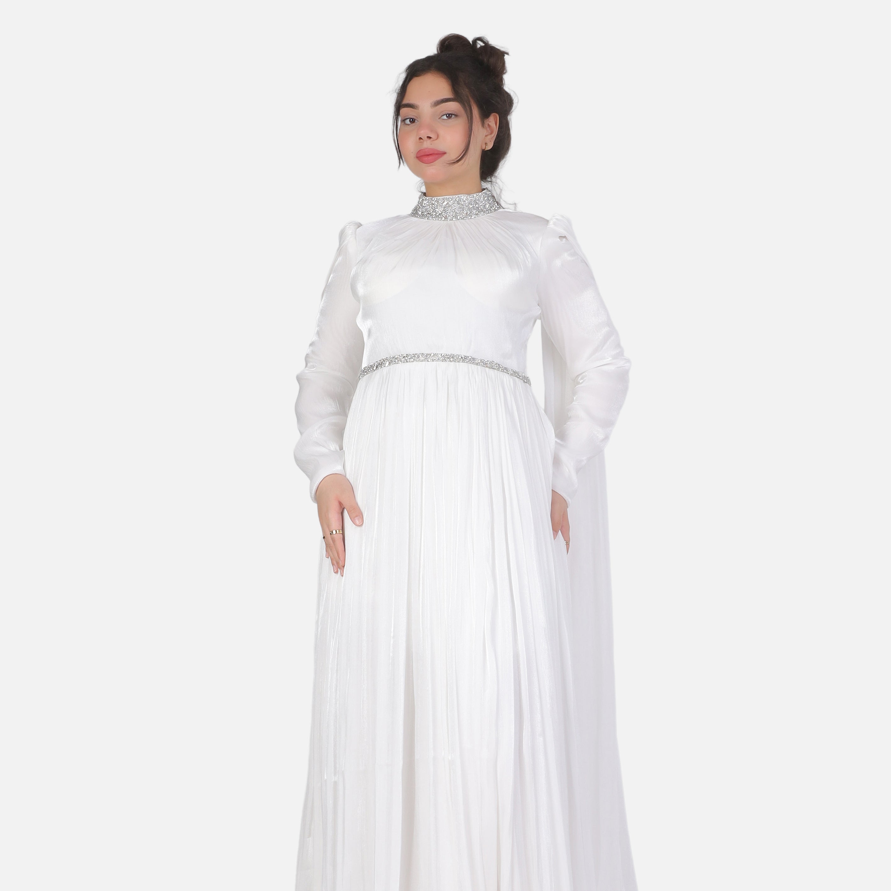 Elegant Draped Shoulder Evening Maxi Dress 1531541