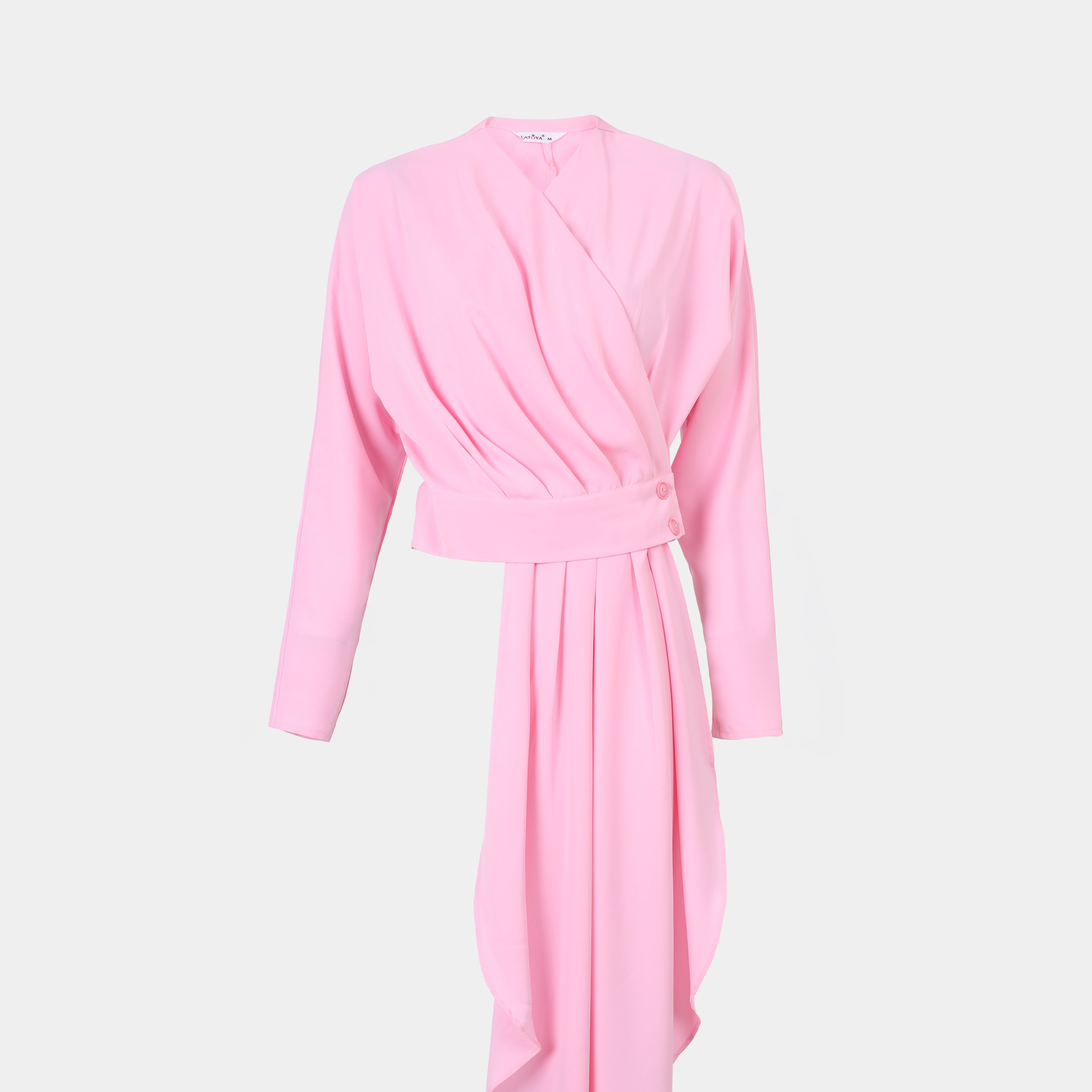 Elegant Asymmetric Draped Blouse s154230112