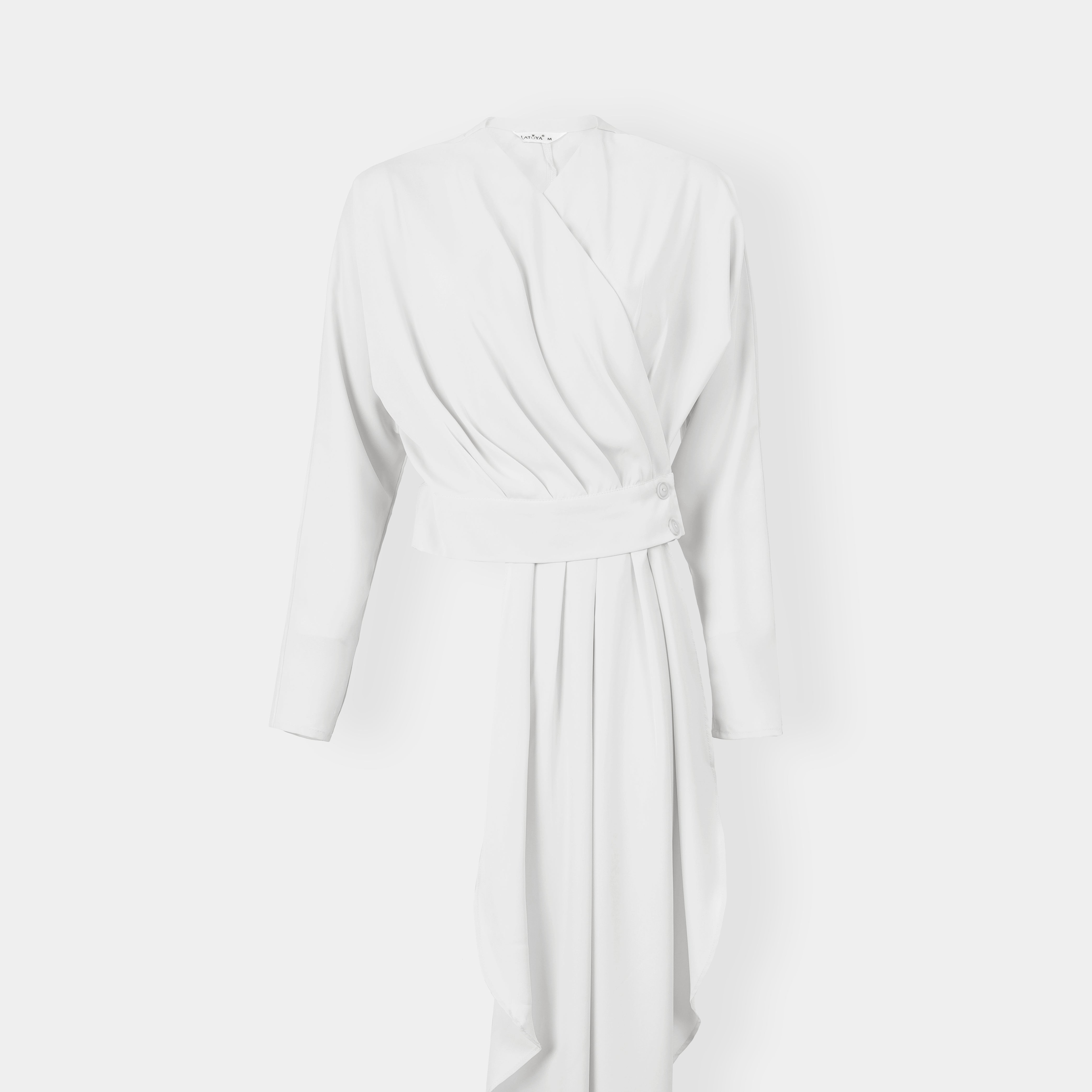 Elegant Asymmetric Draped Blouse s154230112