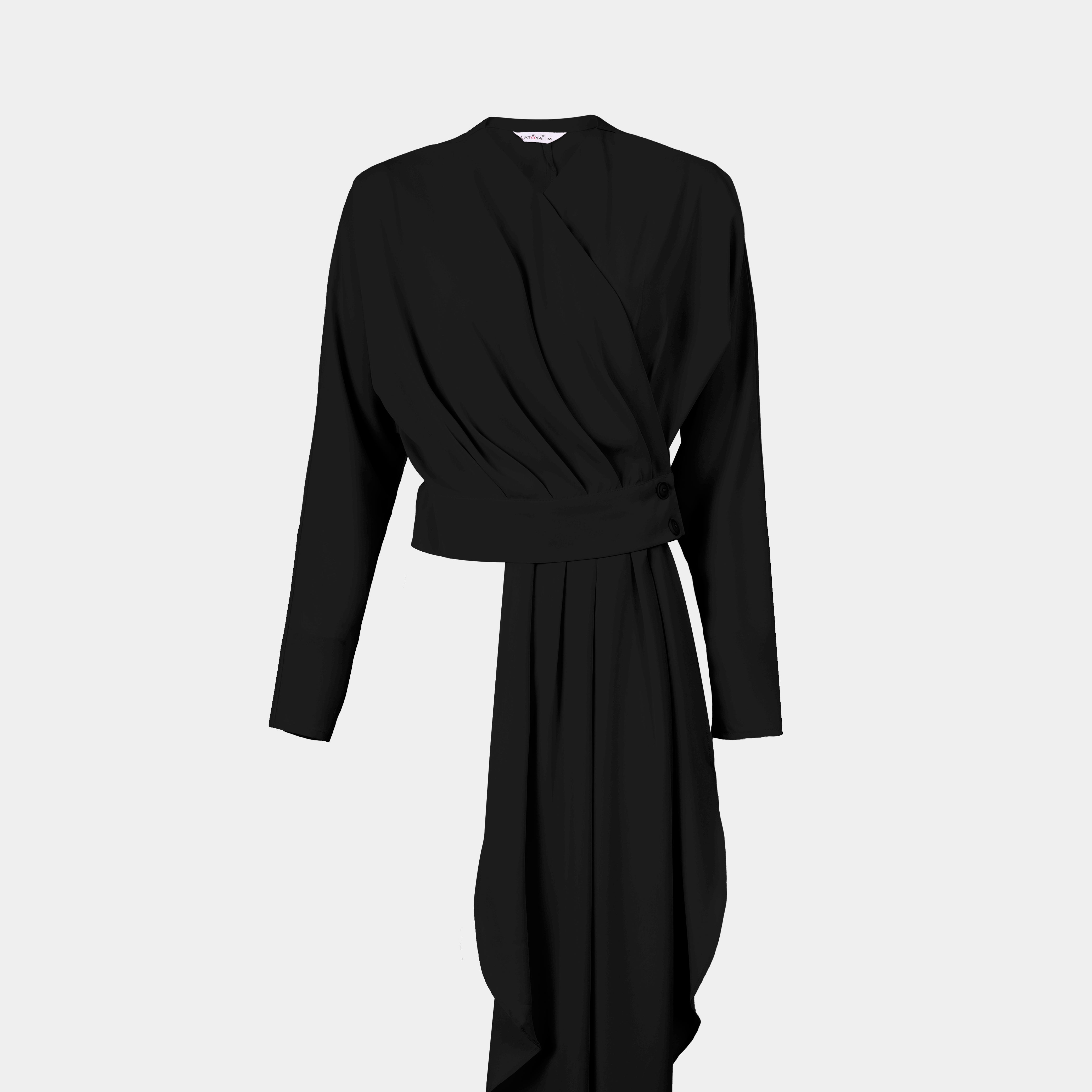 Elegant Asymmetric Draped Blouse s154230112