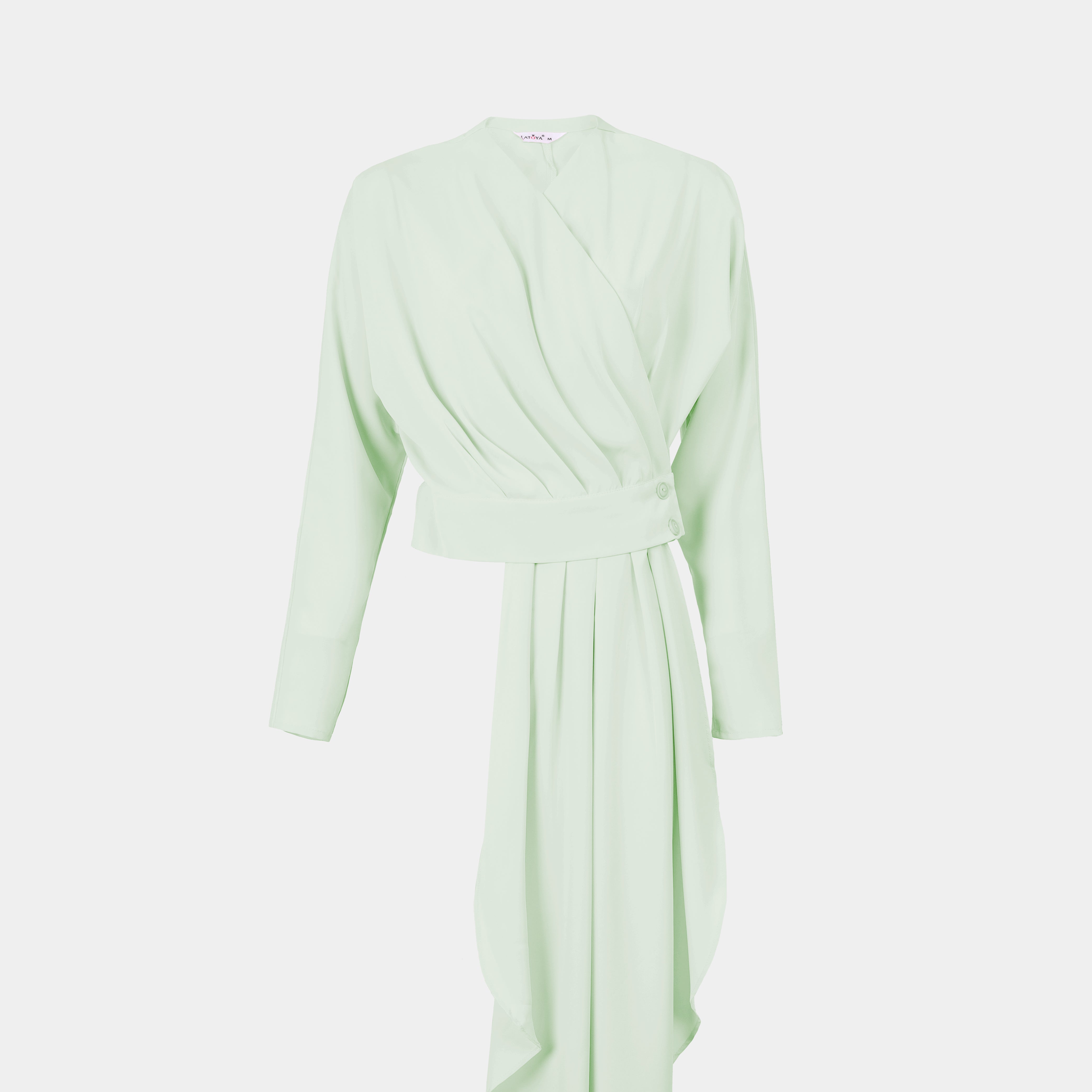 Elegant Asymmetric Draped Blouse s154230112