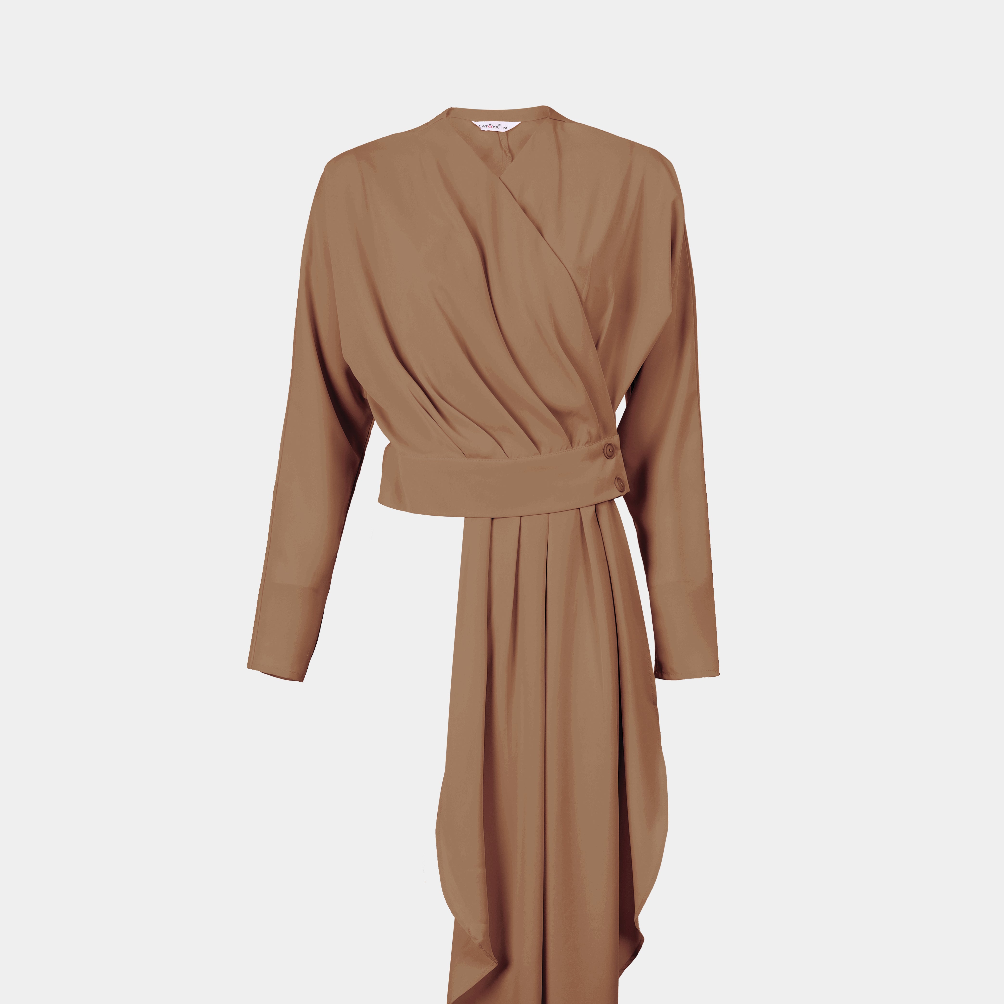Elegant Asymmetric Draped Blouse s154230112