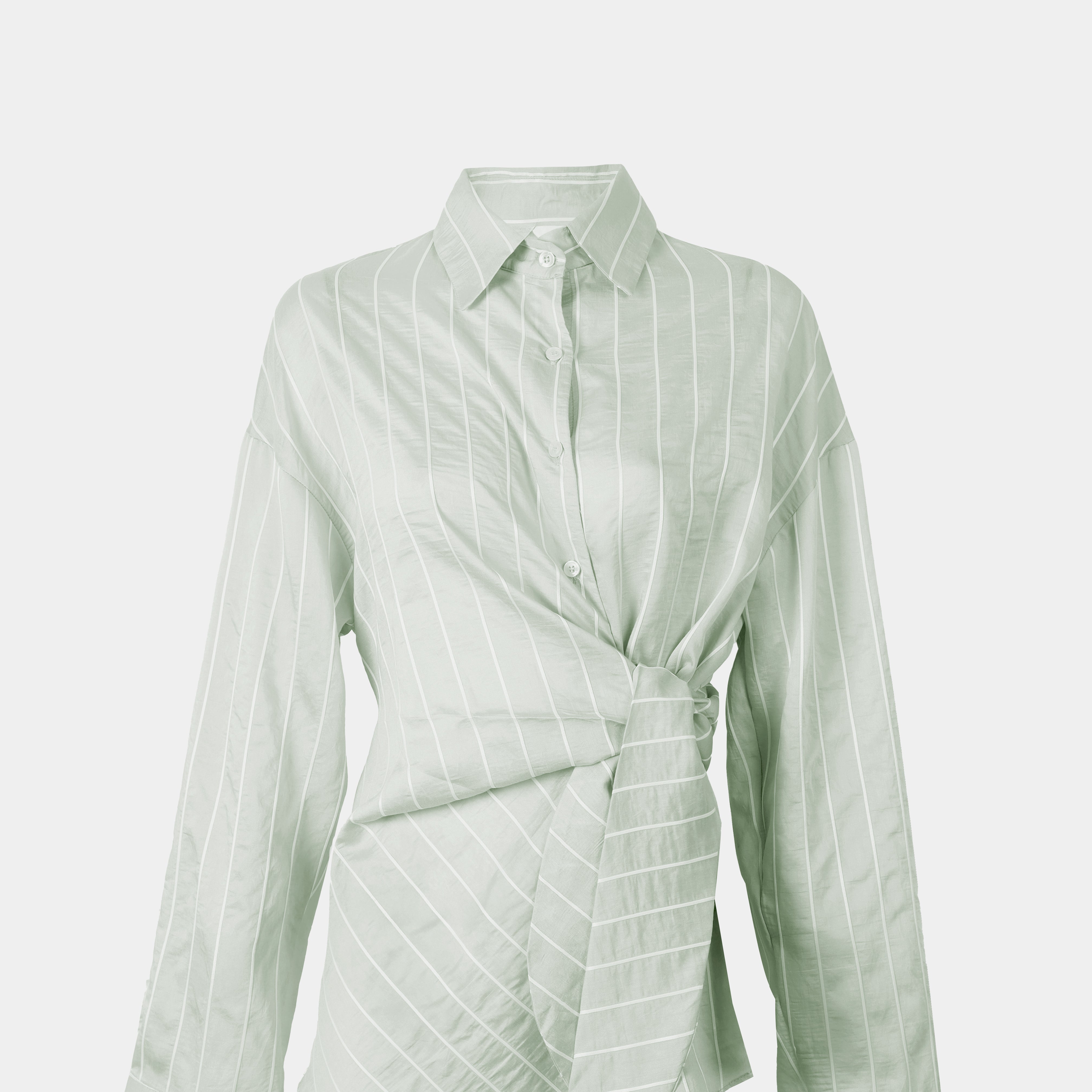 Striped Side-Wrap Blouse s154230141