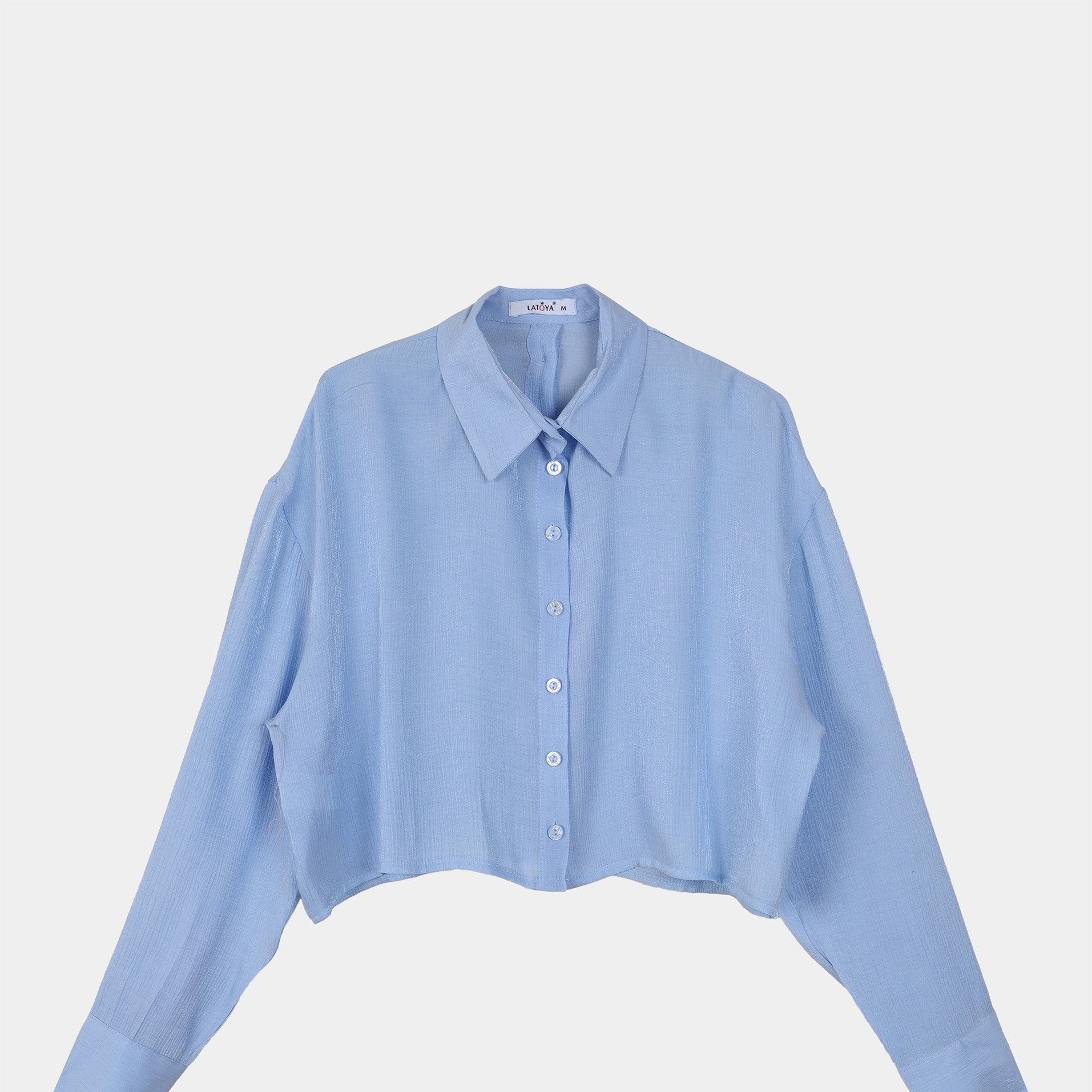 Stain Cropped Satin Shirt s1600906