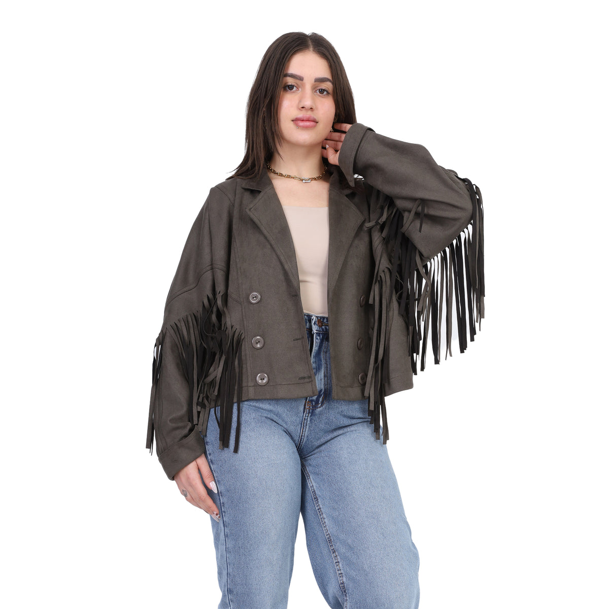 Suede Fringe Jacket 2143/362/555