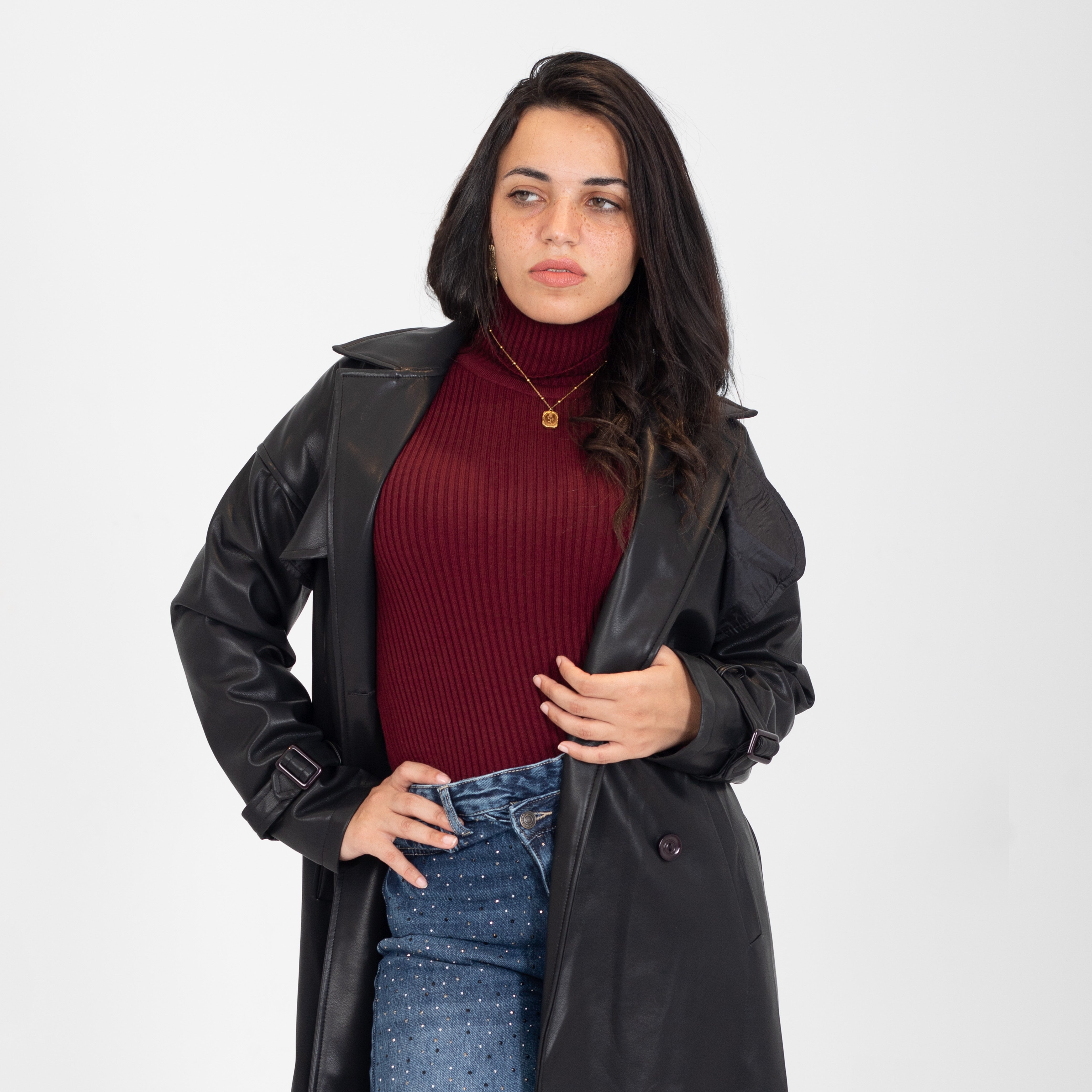 Classic Leather Coat w1709555