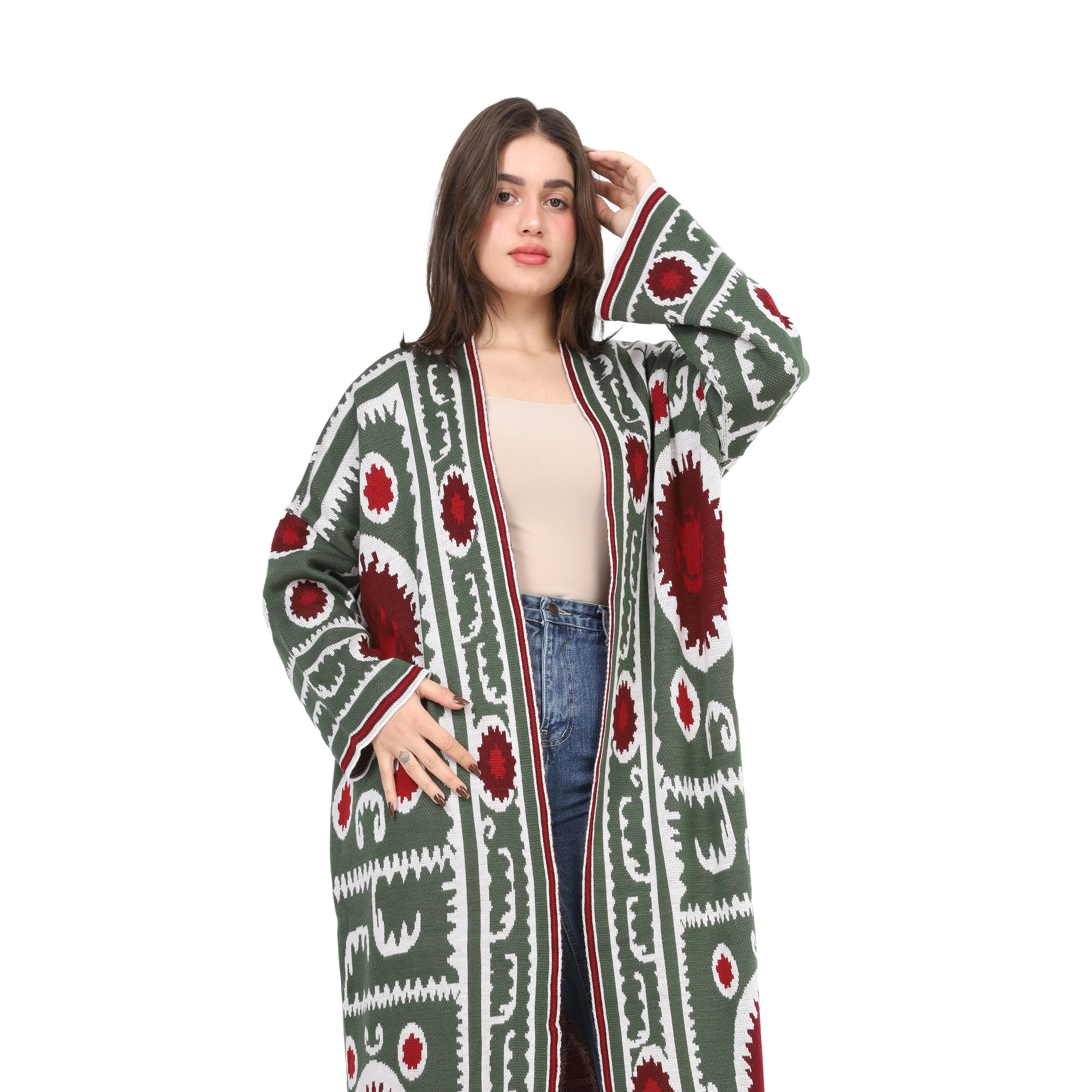 Boho Printed Long Cardigan 172200613