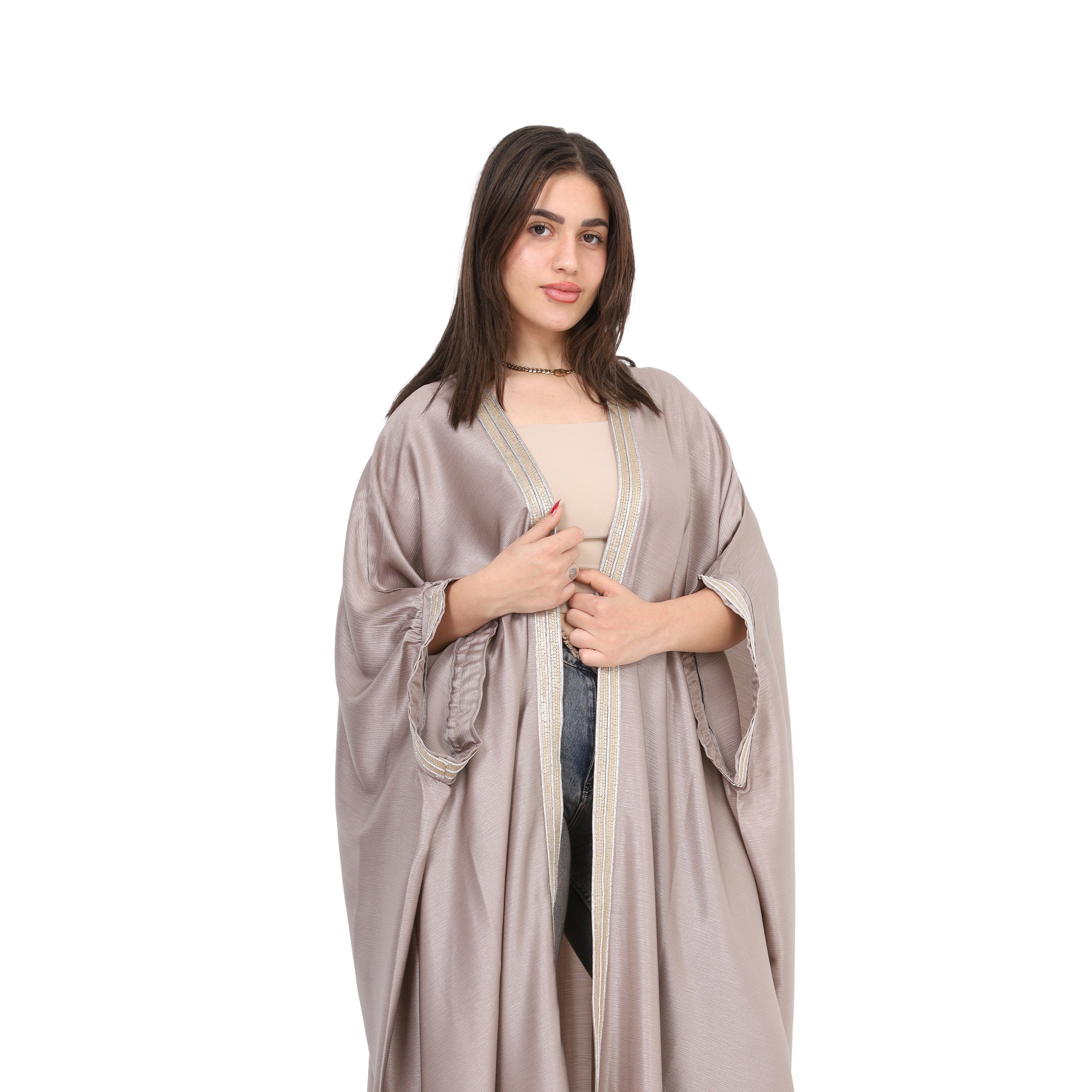 Open kimono Adorned With A Simple Decorative Line 1722706