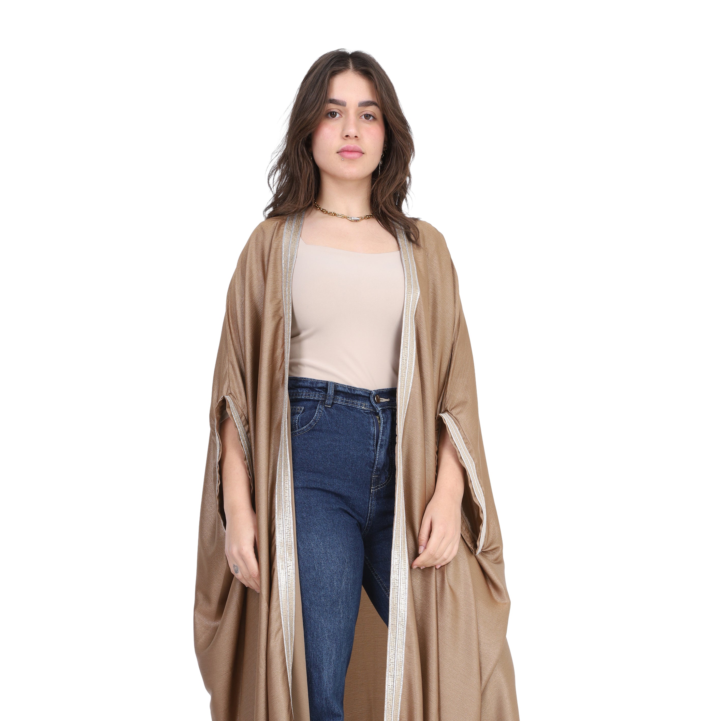 Open kimono Adorned With A Simple Decorative Line 1722706