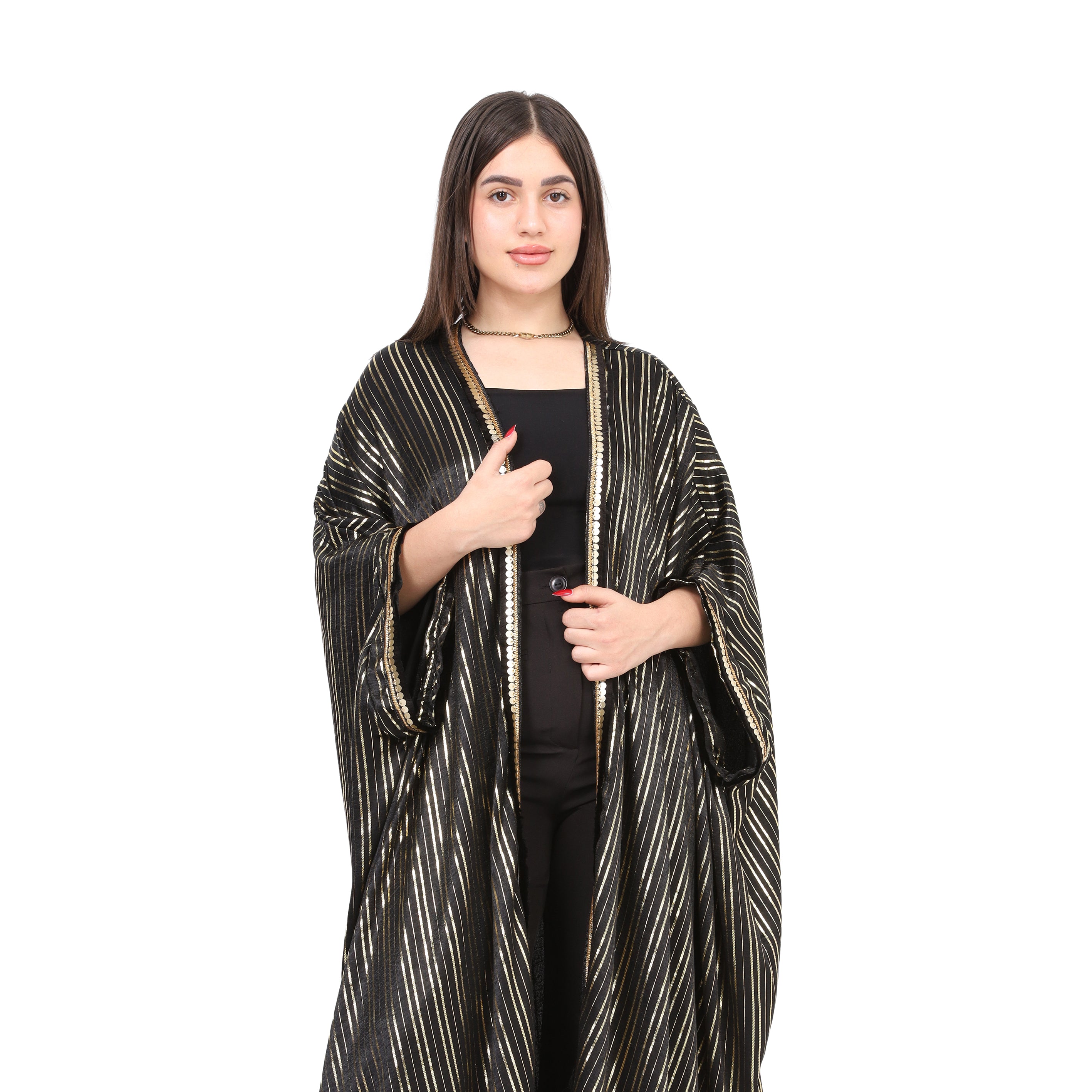 Shimmer Striped Open Cardigan 1722708