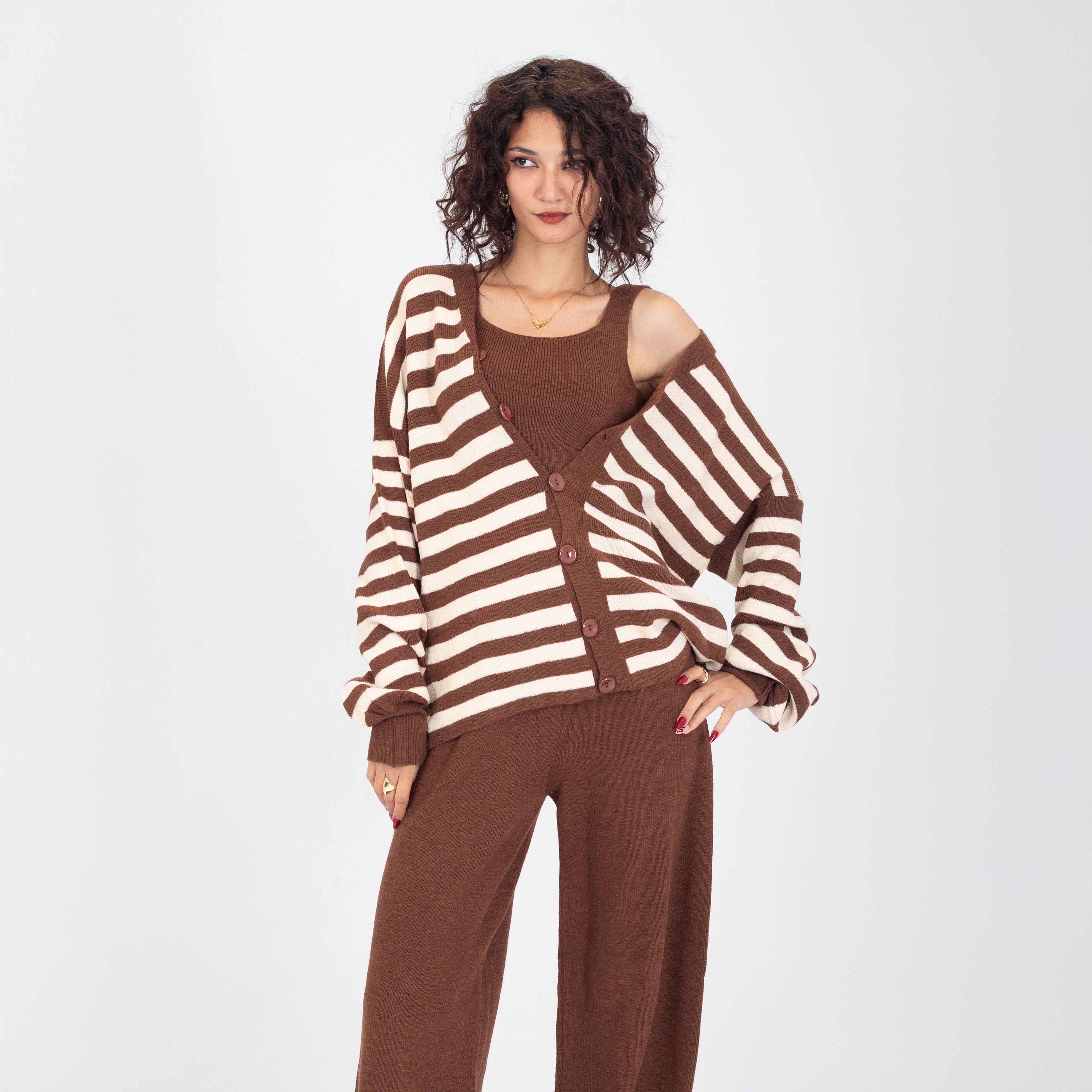 Three-Piece Striped Knit Set w16252743