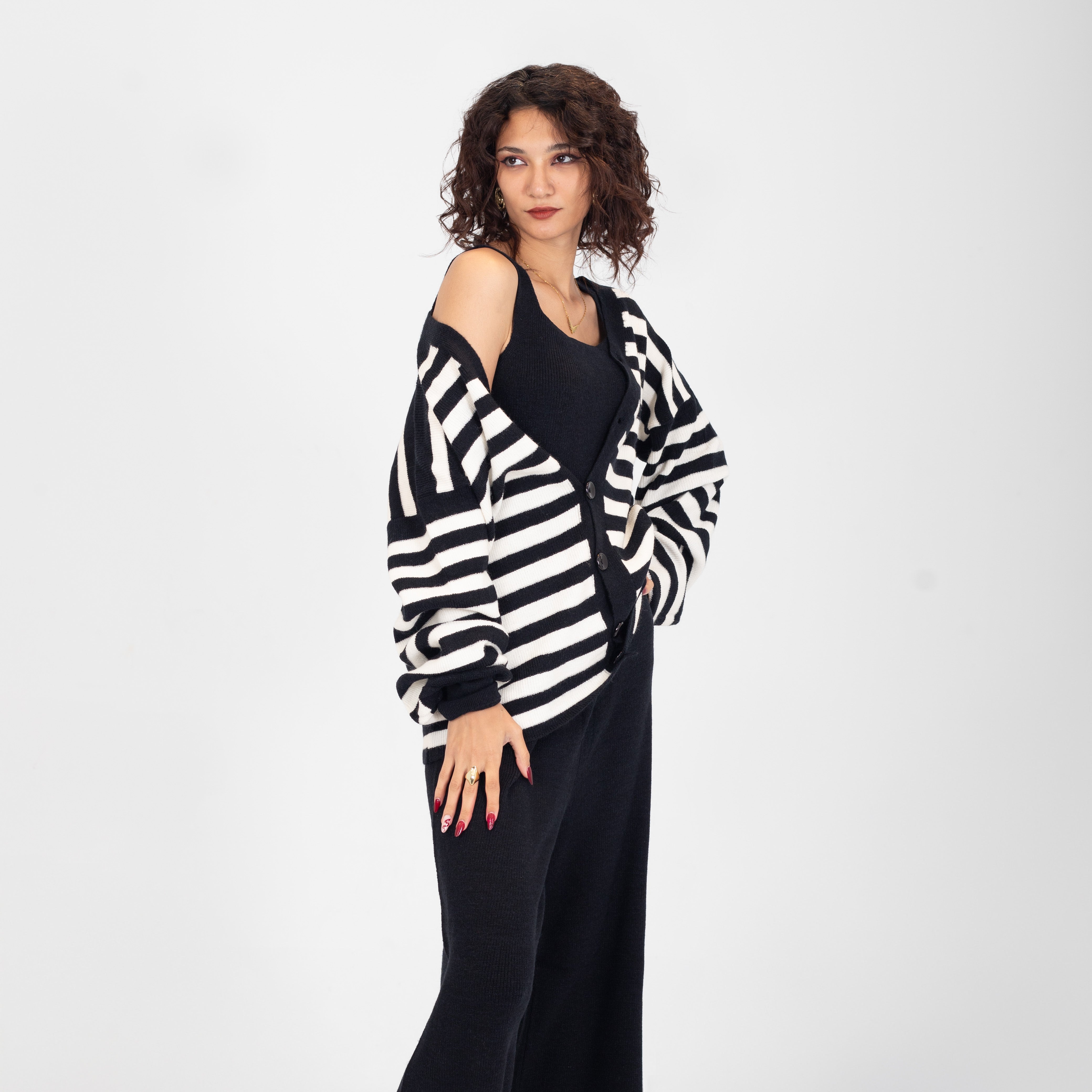 Three-Piece Striped Knit Set w16252743