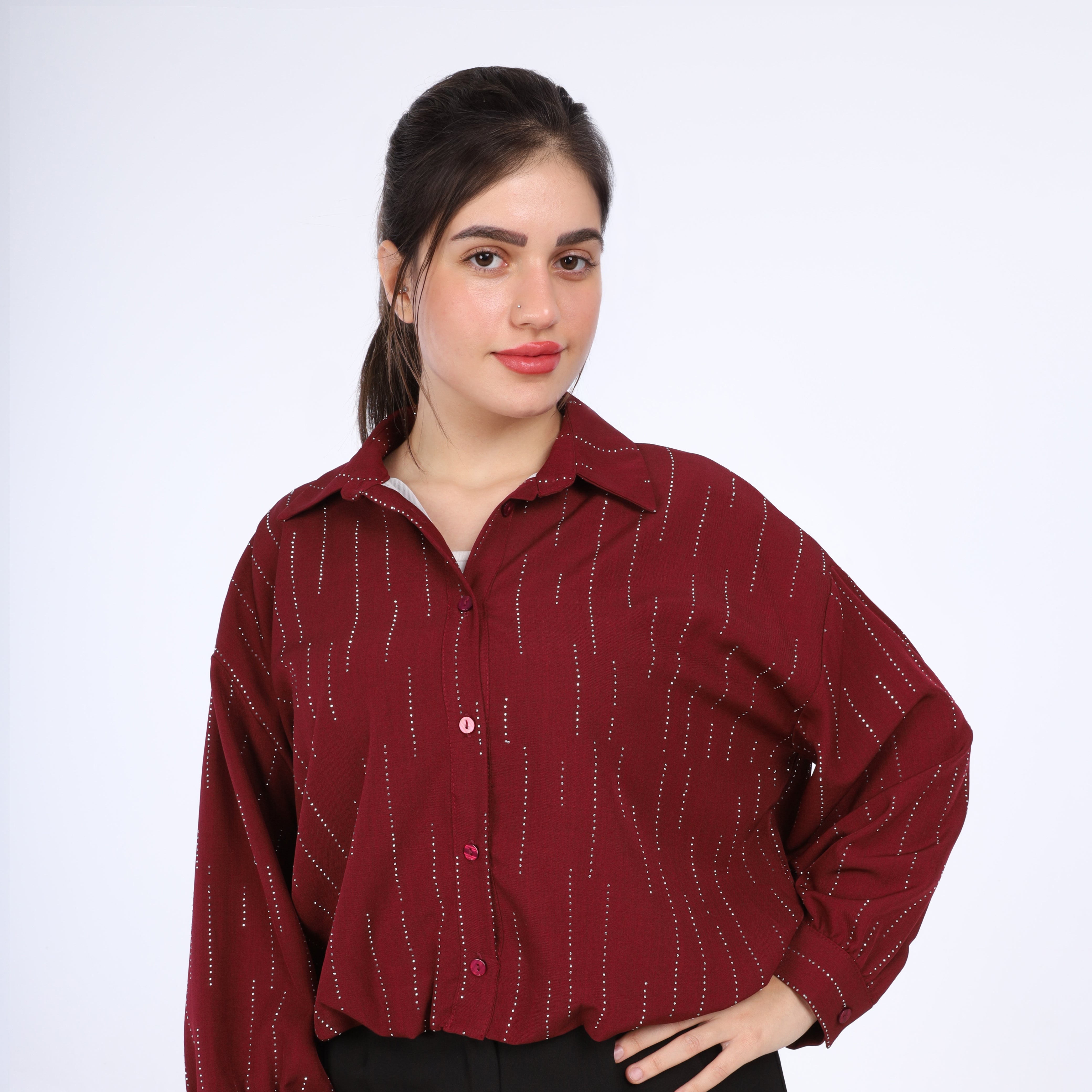 Back-Tie Shirt With Dotted Detail 2000/002