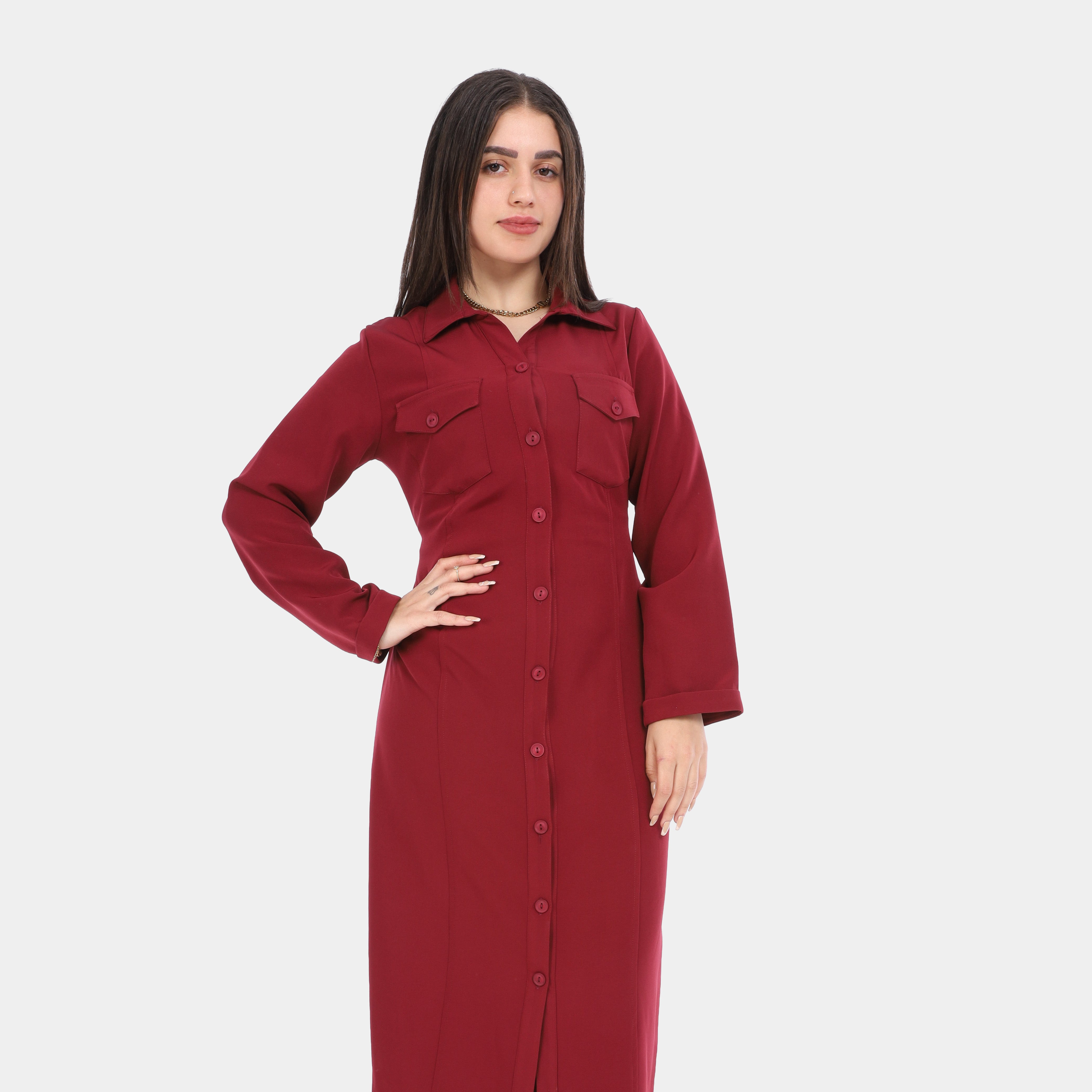 Maxi Shirt Dress With Pockets 2000/014