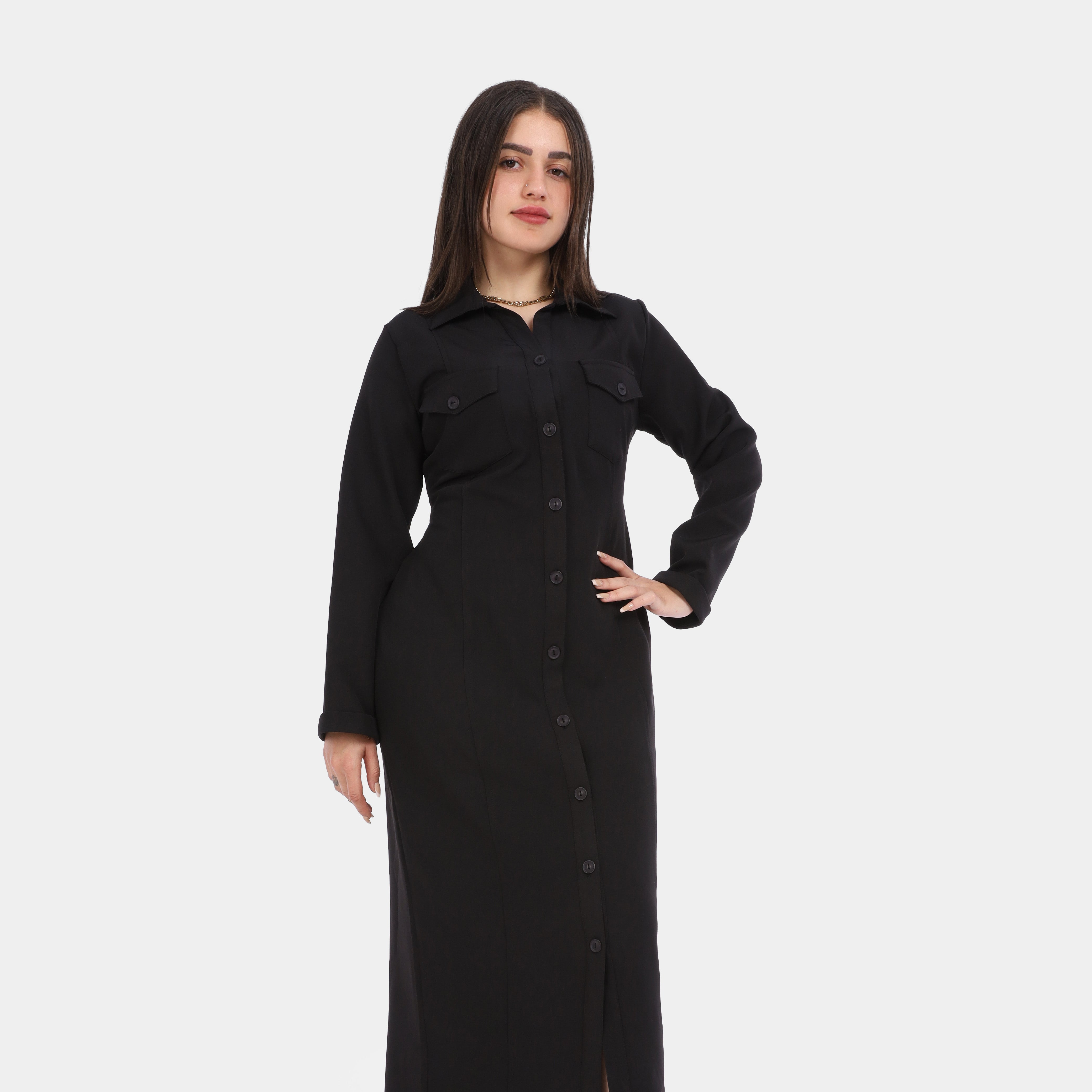 Maxi Shirt Dress With Pockets 2000/014