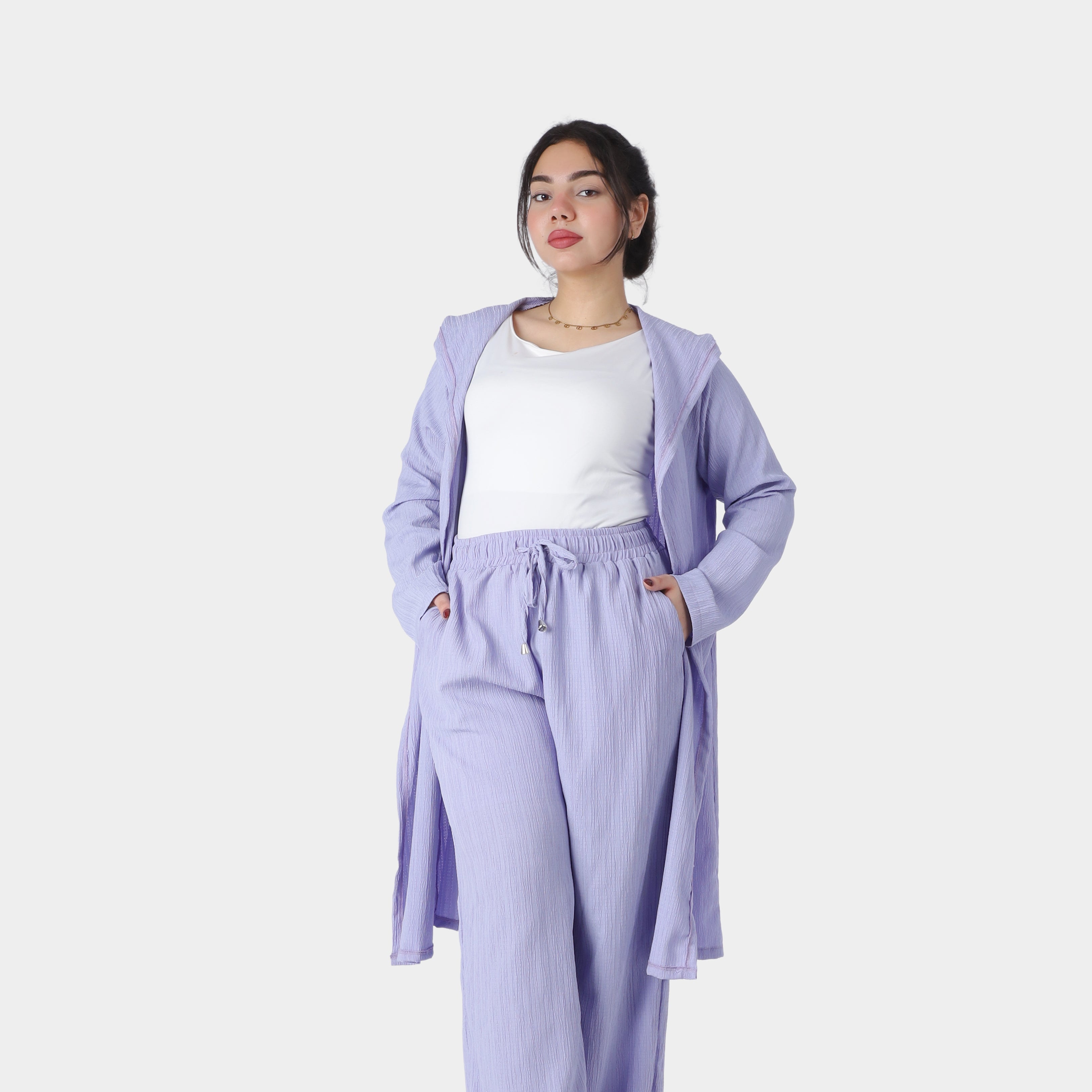 Long Open Front Hooded Cardigan 2000/054/2