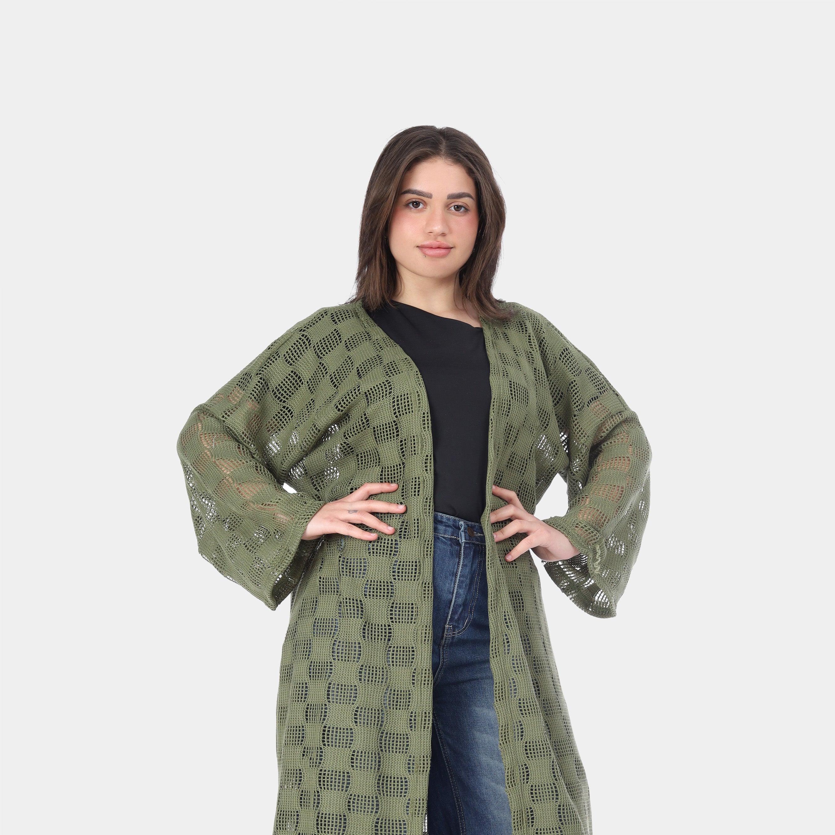 Sheer Open-Knit Cardigan 2000/110