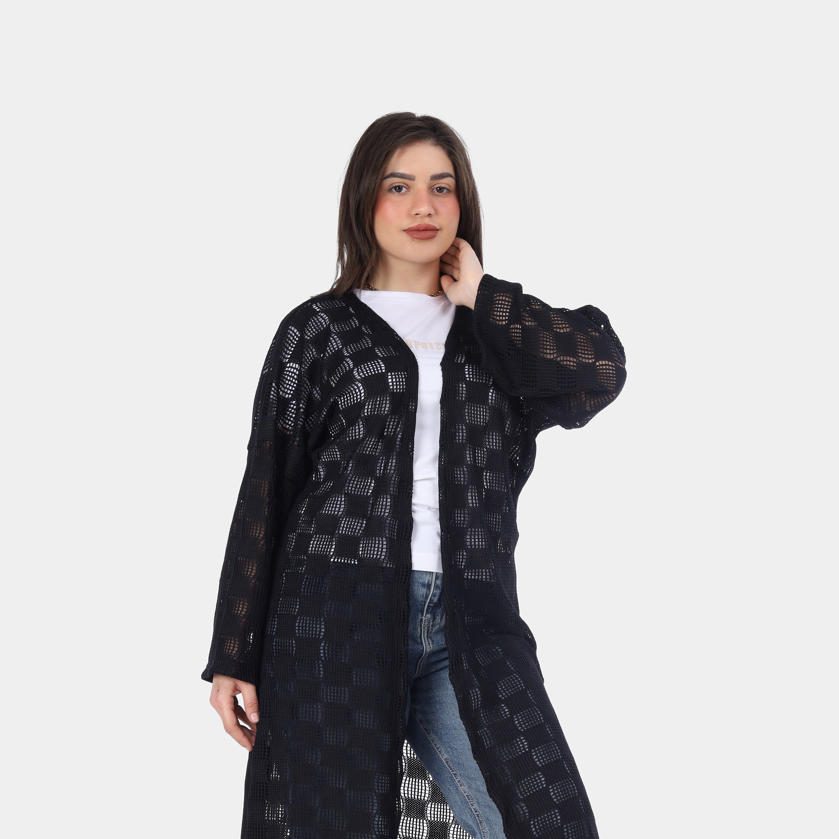 Sheer Open-Knit Cardigan 2000/110
