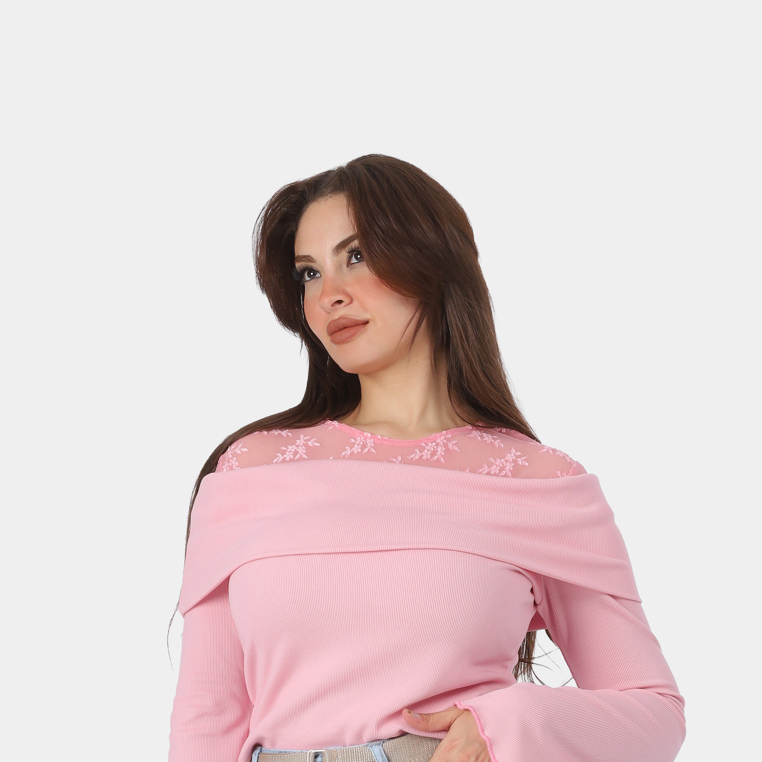 Off-Shoulder Ribbed Blouse 2000/136
